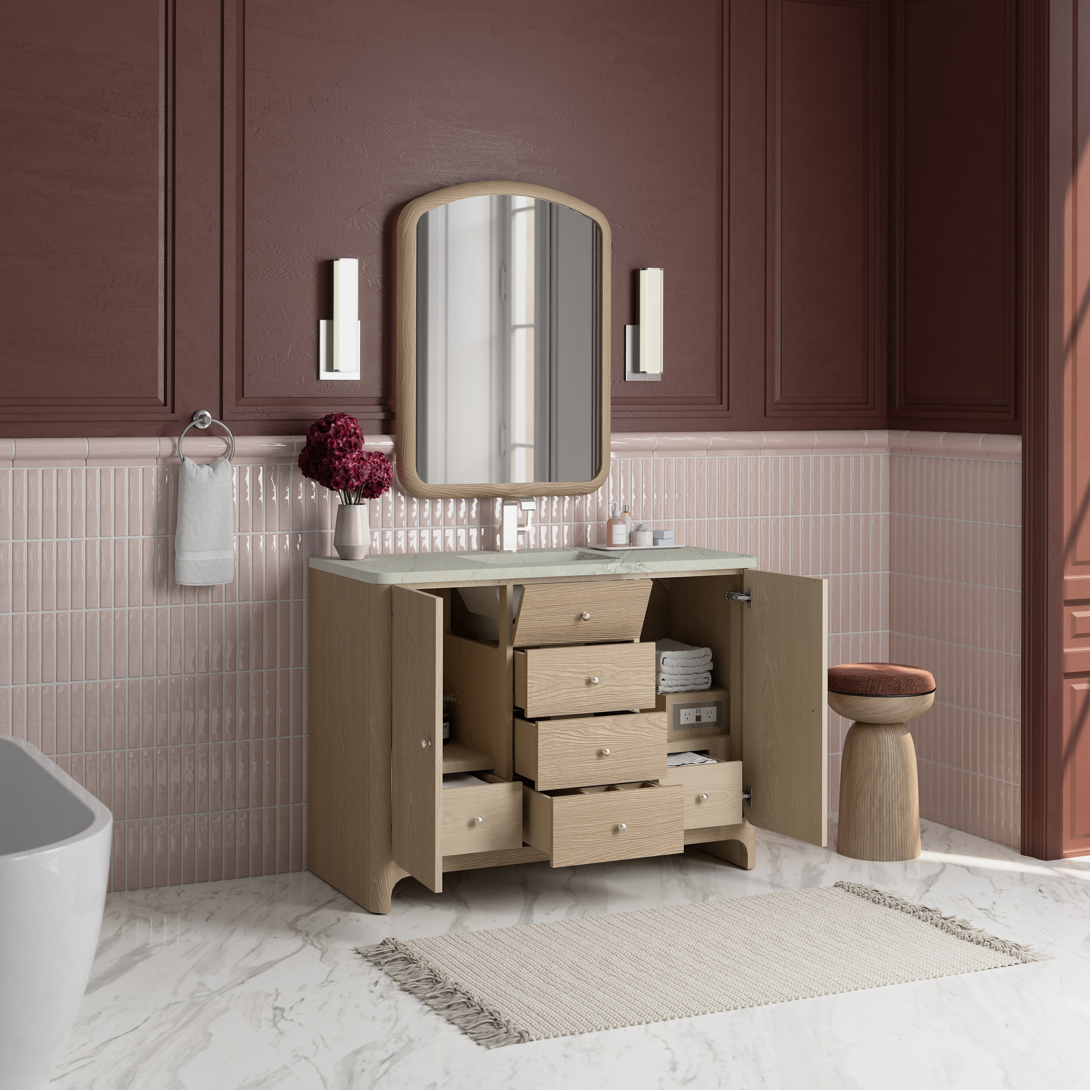 victorian silver quartz top vanity