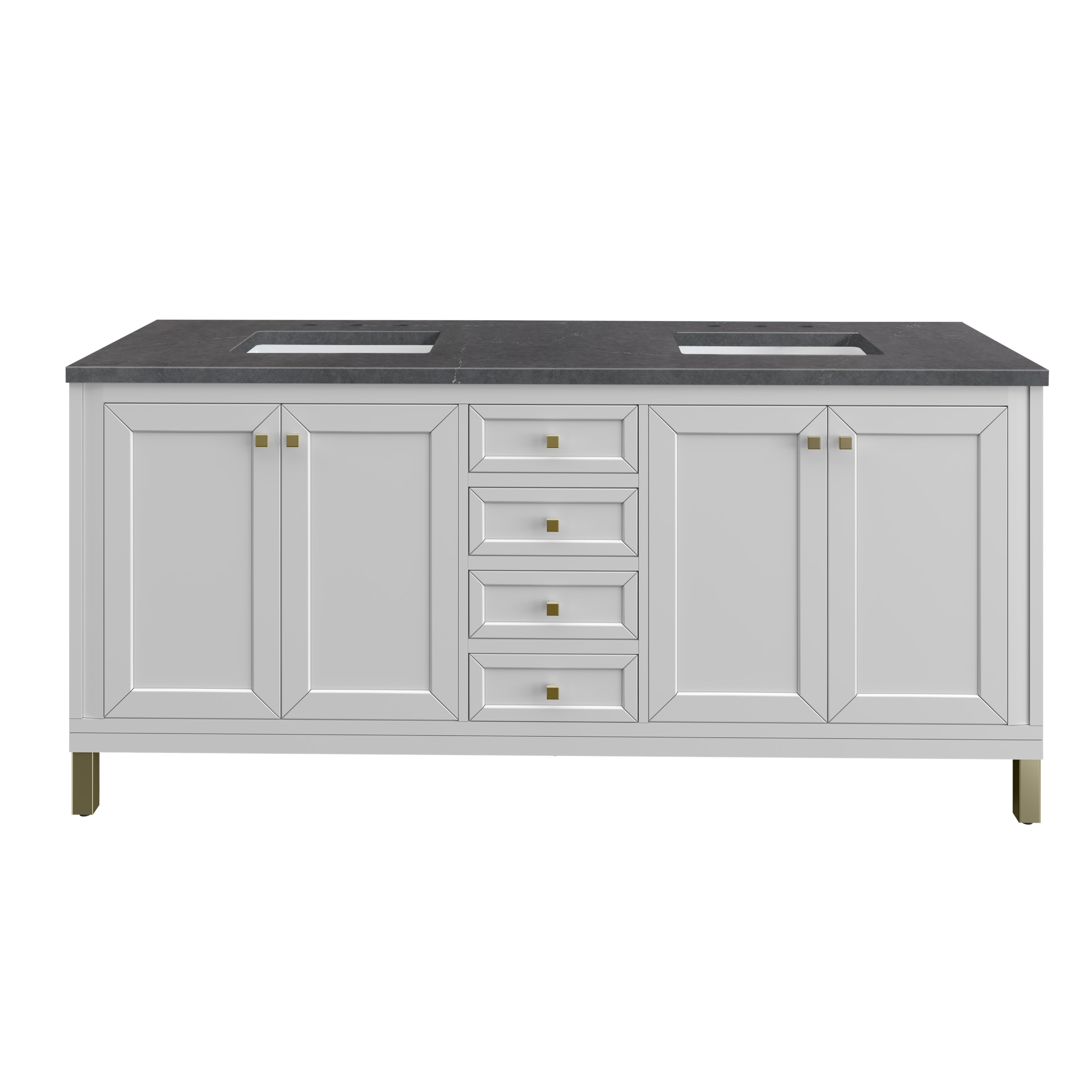 James Martin Vanities Chicago 72" Double Vanity - Glossy White