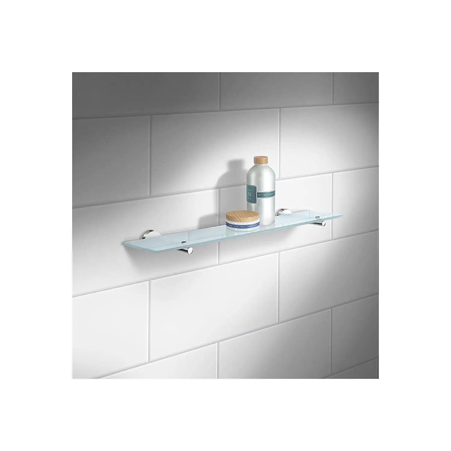 polished chrome shelf