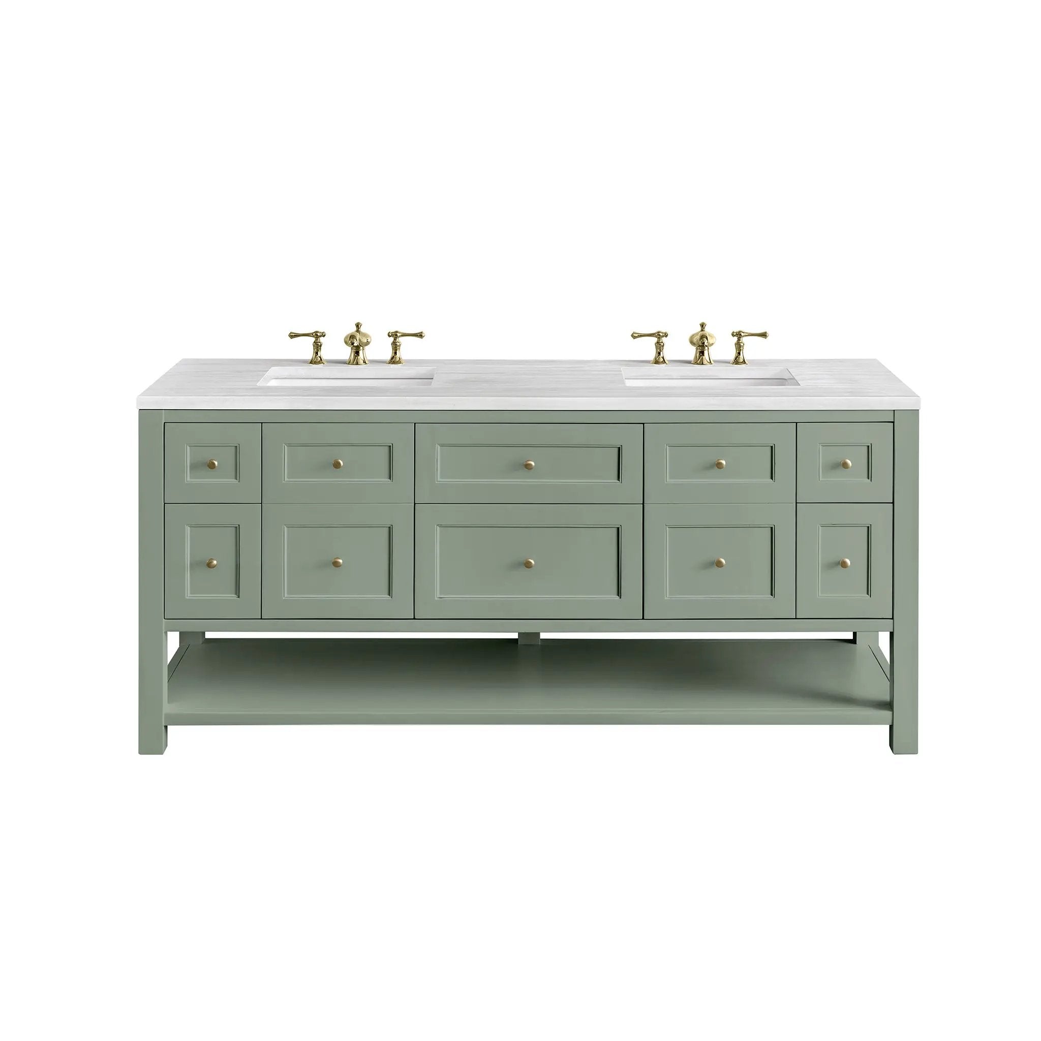 James Martin Breckenridge 72" Double Vanity Set - Smokey Celadon by James Martin Vanities