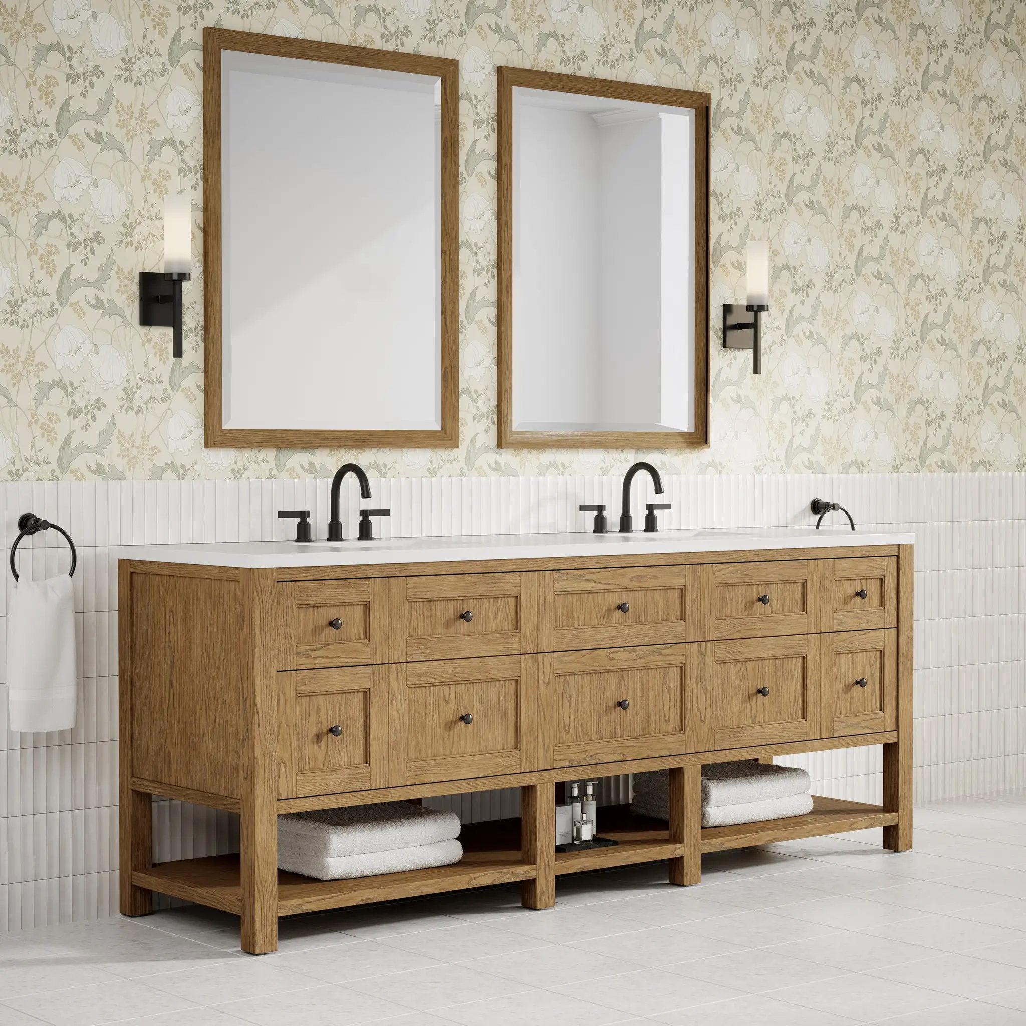 light natural oak vanity