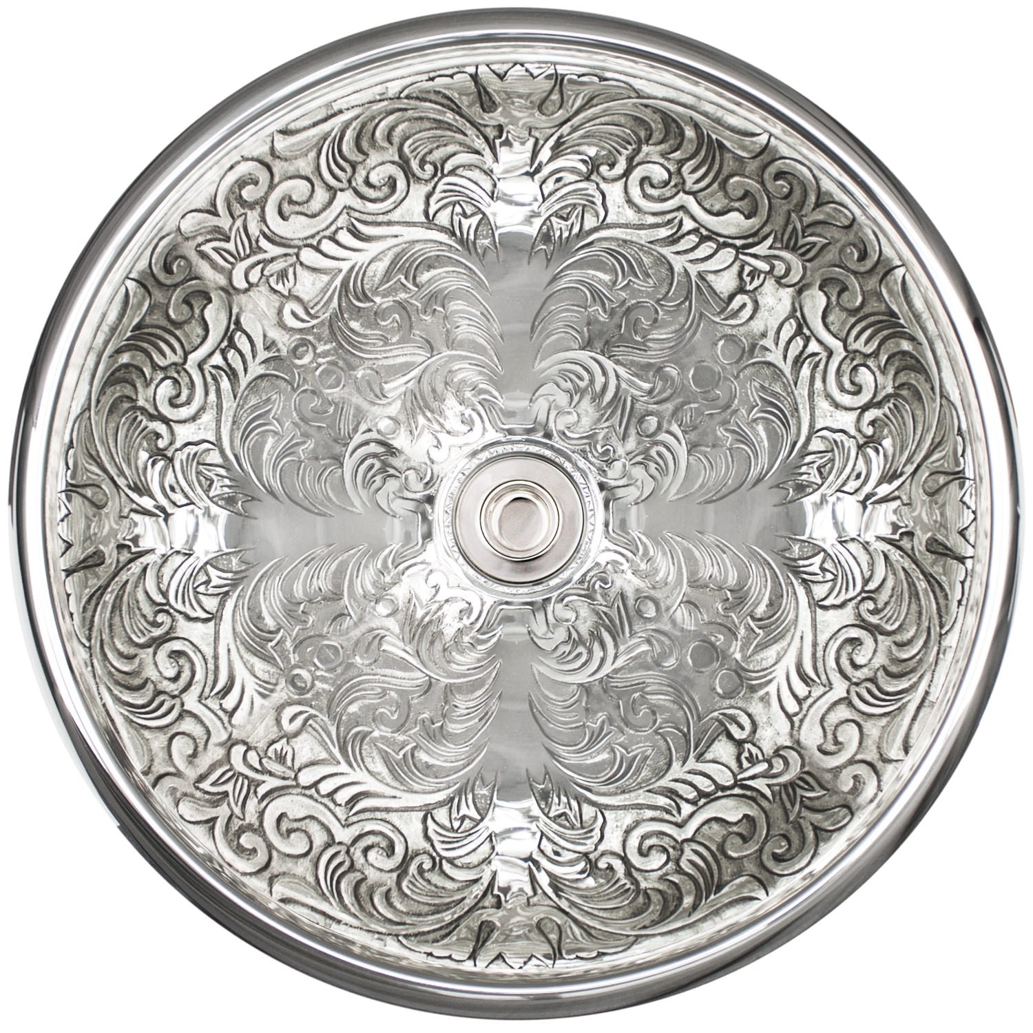 Linkasink Small Round Brocade Drop-In or Vessel Sink 14" by Linkasink