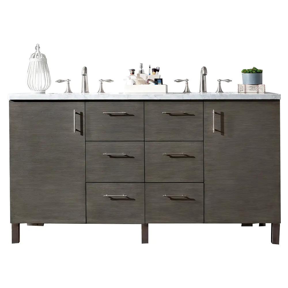 James Martin Metropolitan 60" Double Vanity Set - Silver Oak by James Martin Vanities