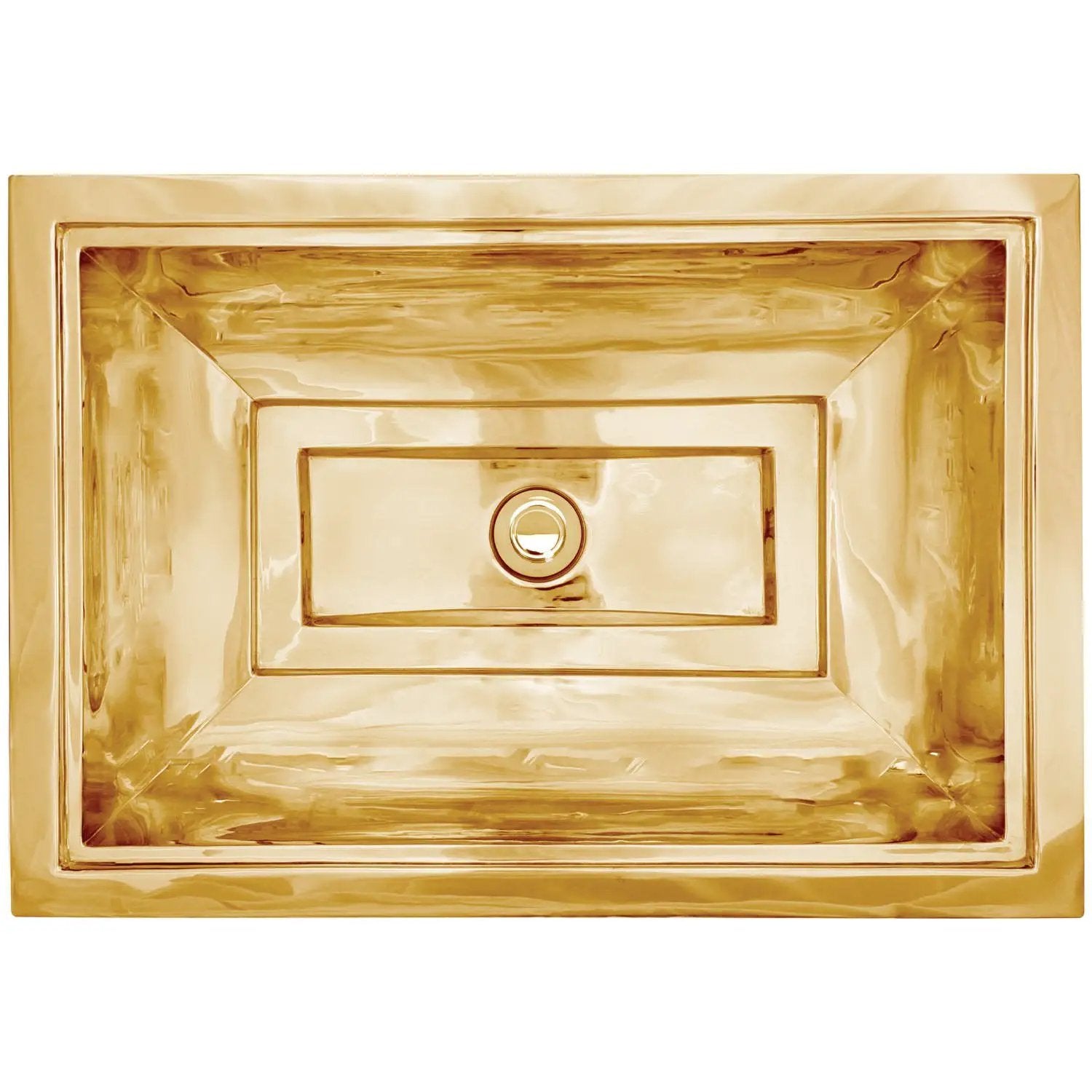 Linkasink Tiffany Rectangular Smooth Metal Drop-In or Undermount Sink 21.75" by Linkasink