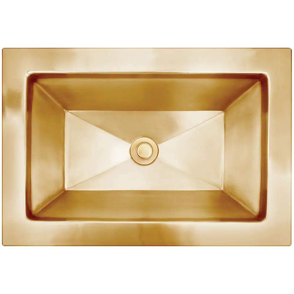 Linkasink Yves Rectangular Smooth Metal Drop-In or Undermount Sink 21" by Linkasink