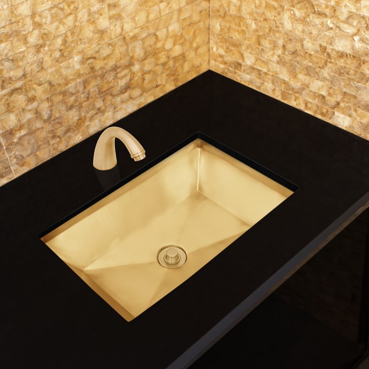 satin unlacquered brass sink