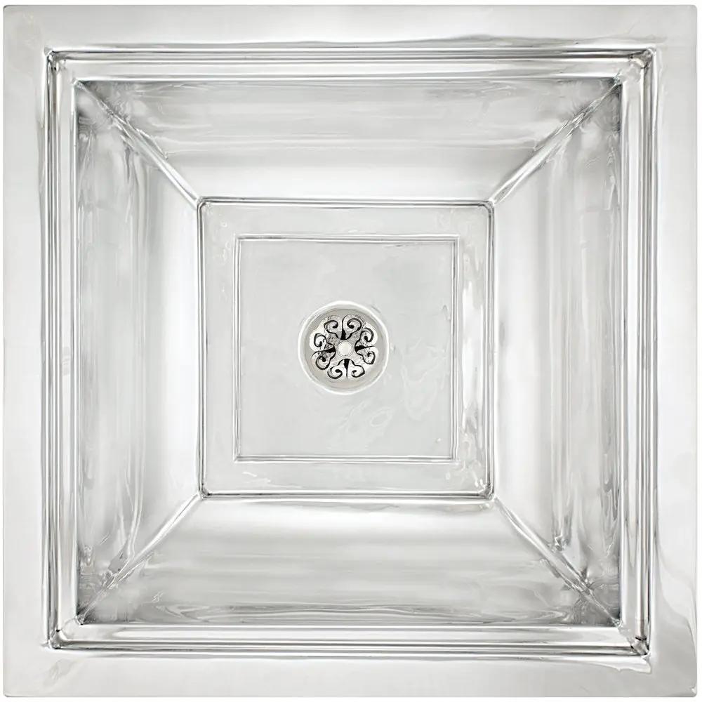 Linkasink Tiffany Square Smooth Metal Drop-In or Undermount Sink 16" by Linkasink