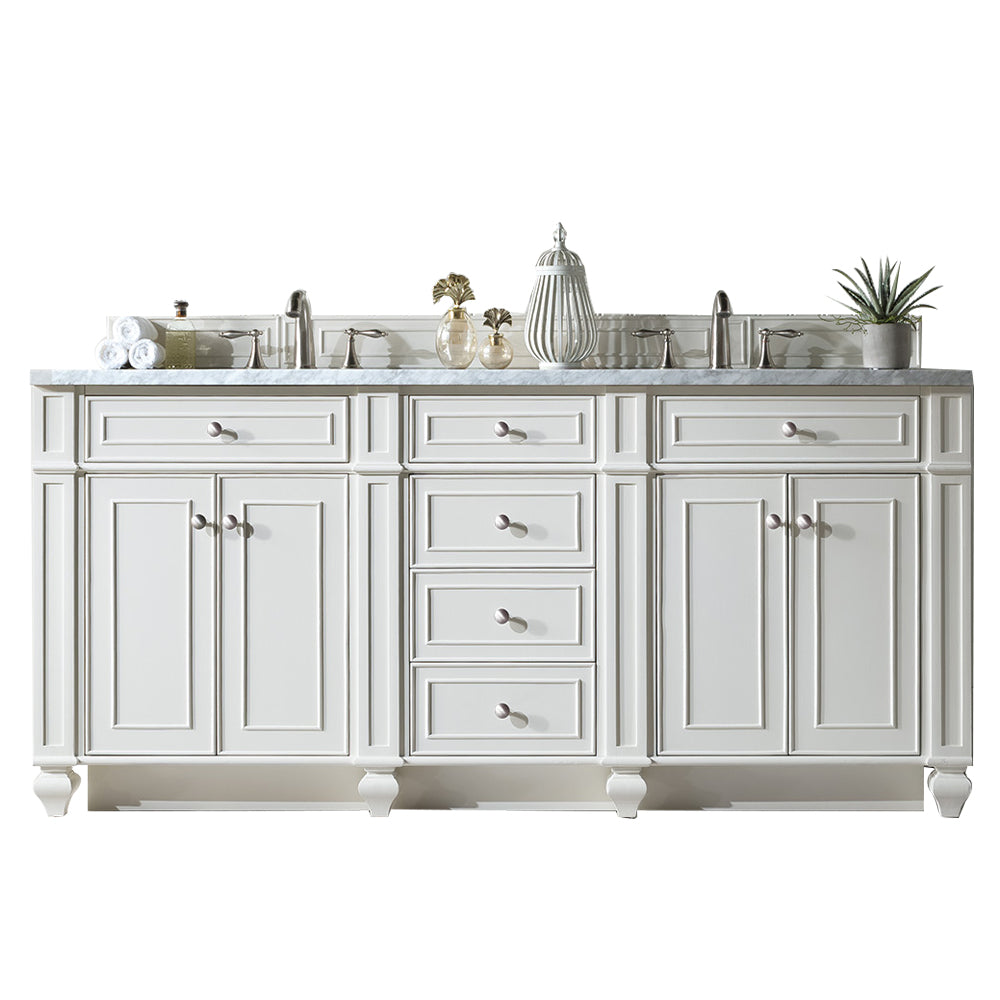 James Martin Vanities Bristol 72" Double Vanity - Bright White