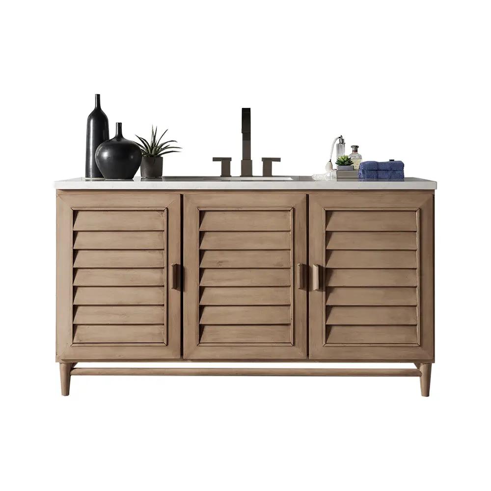James Martin Portland 60" Single Vanity Set - Whitewashed Walnut by James Martin Vanities