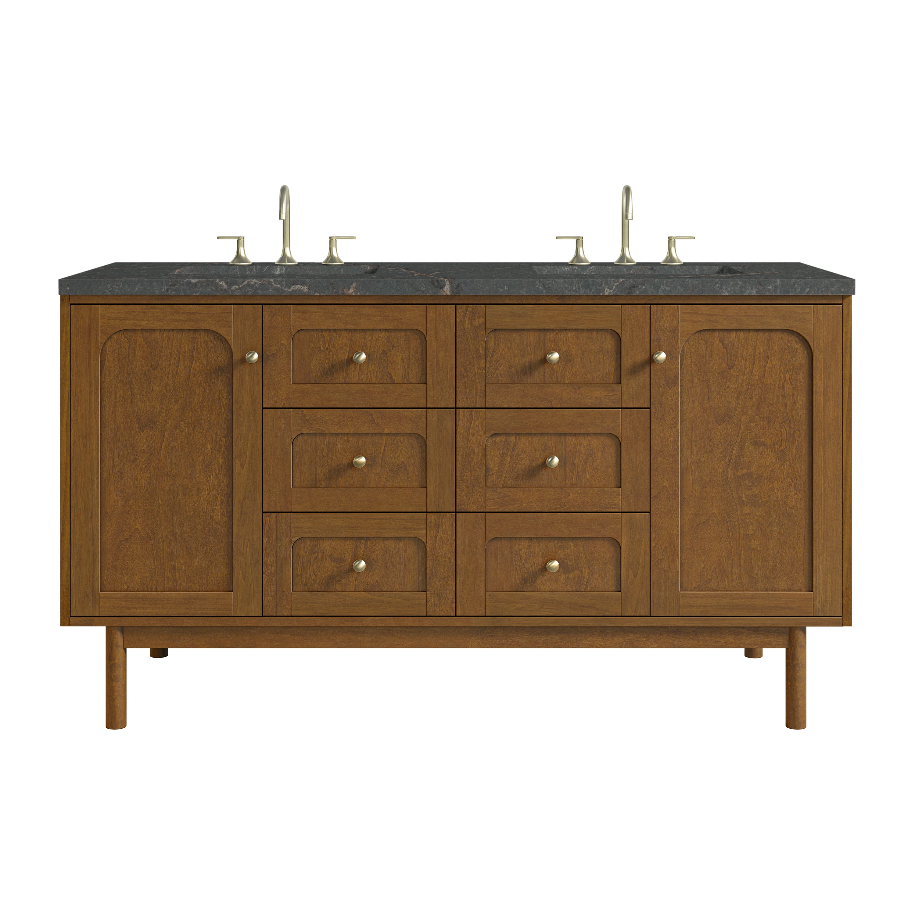 James Martin Laurent 60" Double Vanity Set - Honey Oak