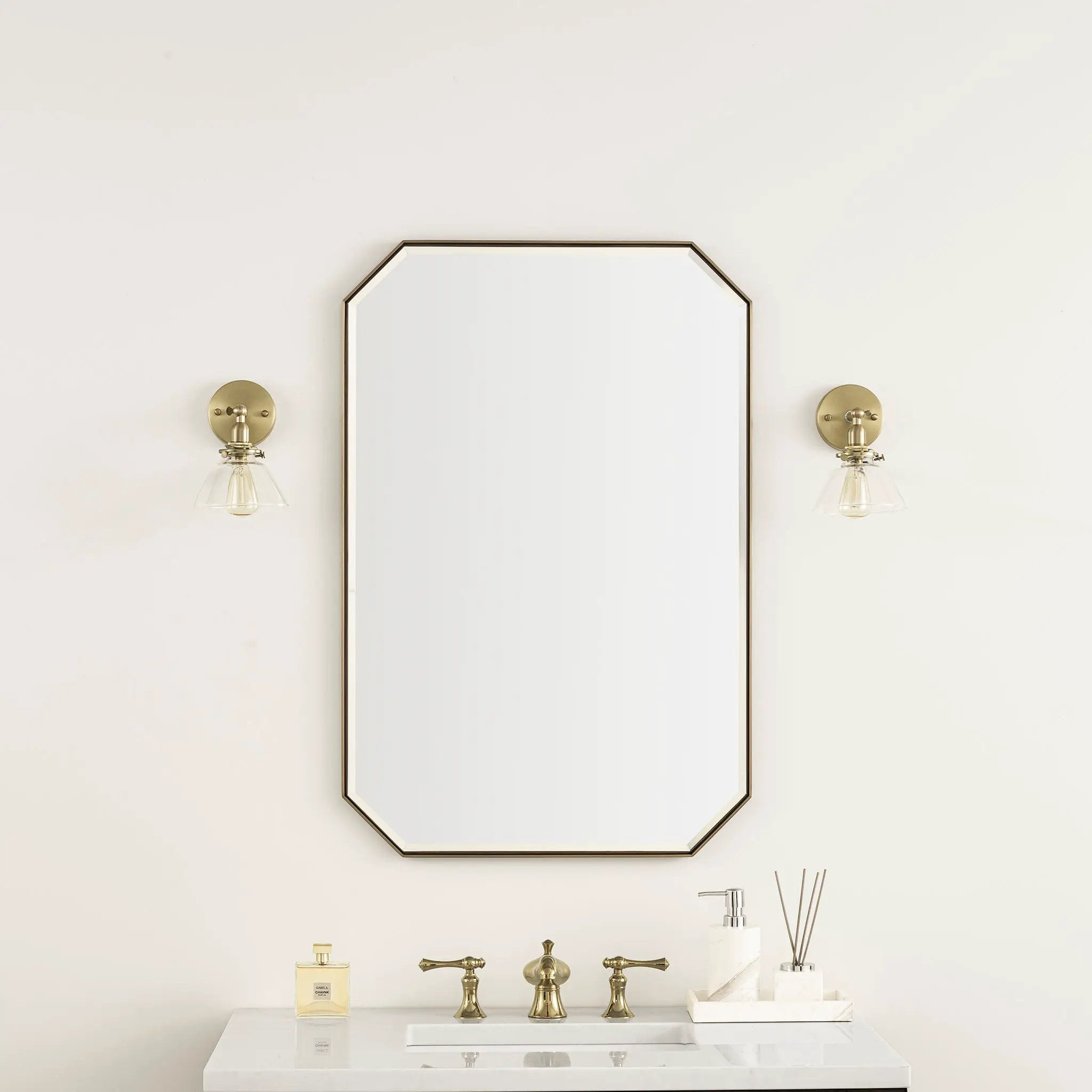 champagne brass mirror