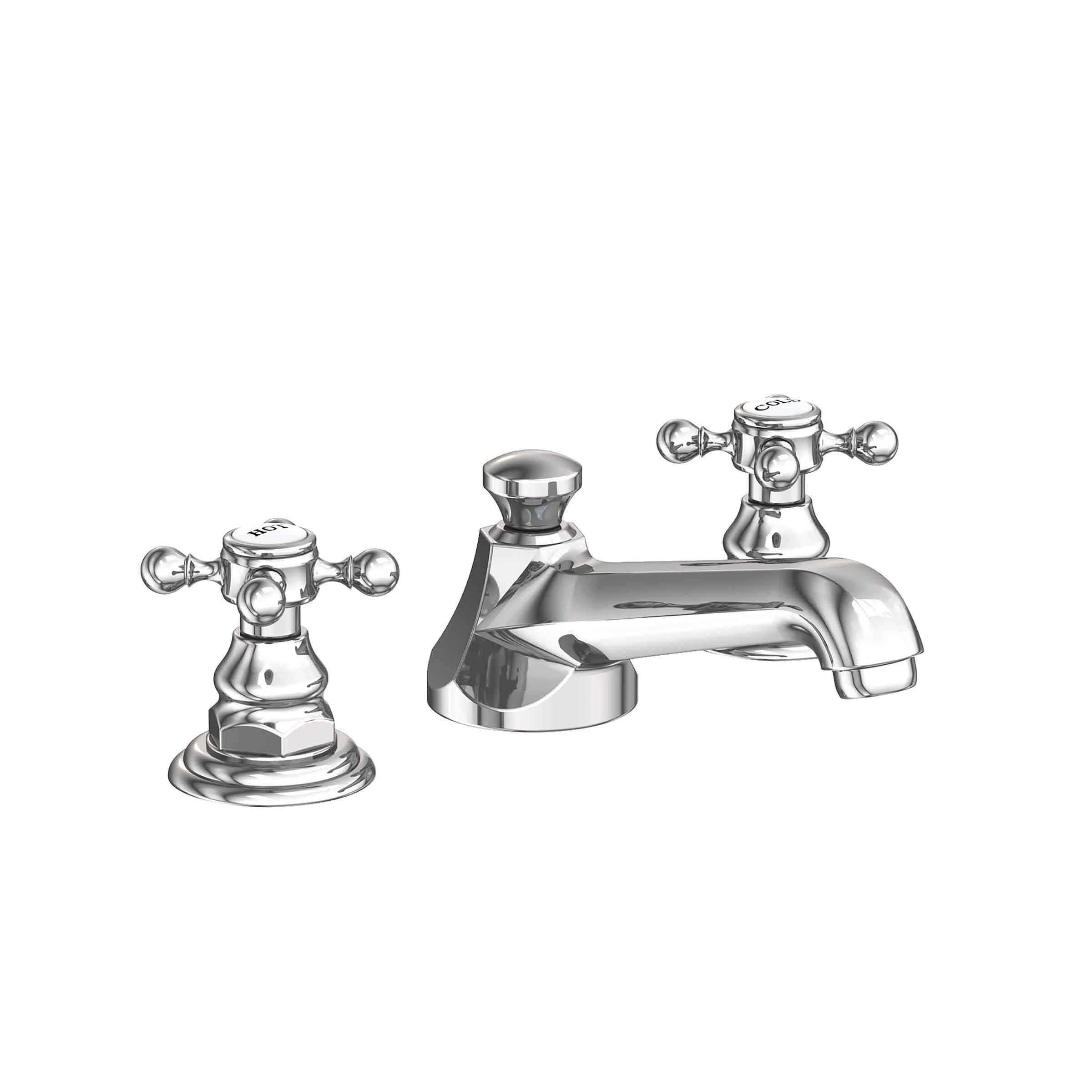 polished chrome lavatory faucet