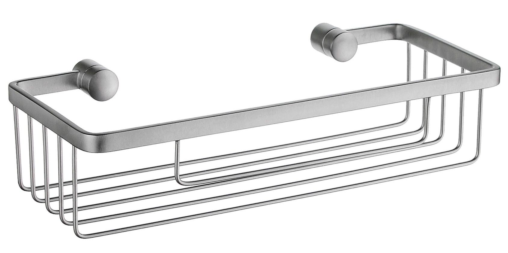 brushed chrome shower basket