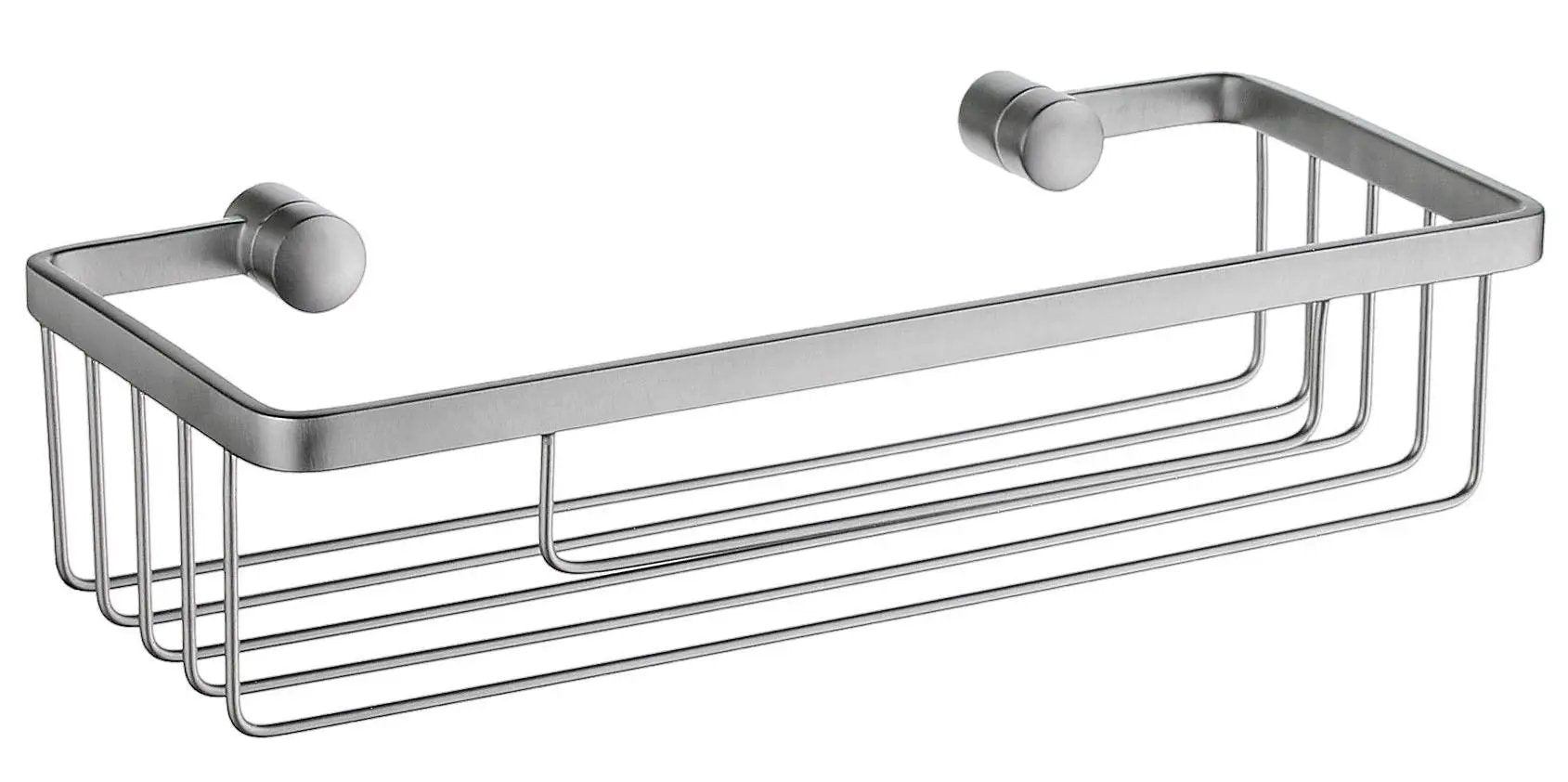 brushed chrome shower basket