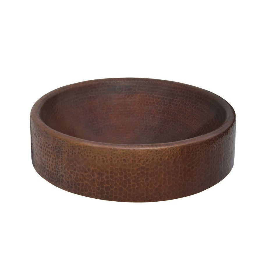 aged copper hammered sink