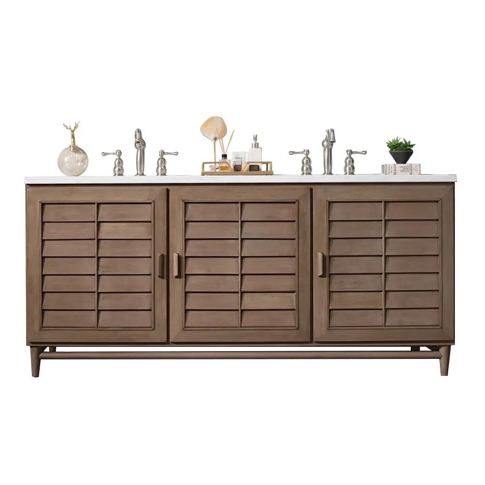 James Martin Portland 72" Double Vanity Set - Whitewashed Walnut by James Martin Vanities