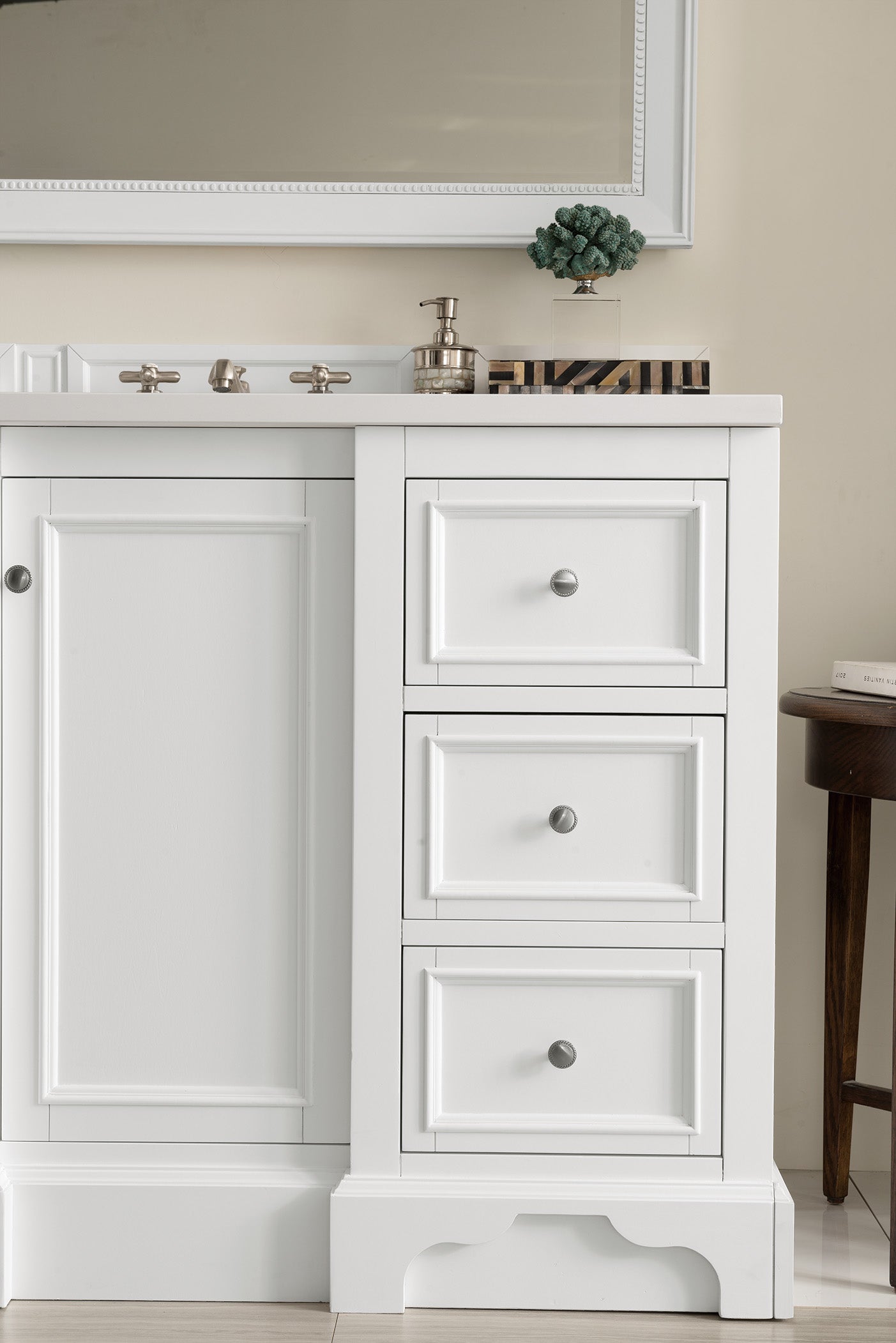 white zeus quartz top vanity