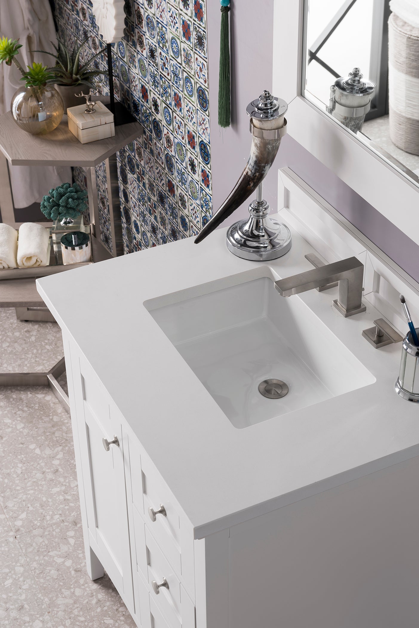 white zeus quartz top vanity