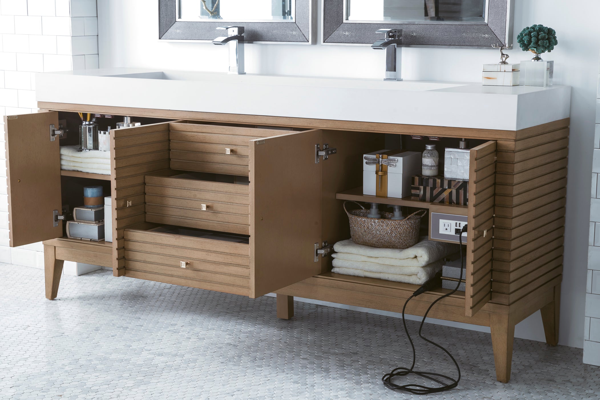 whitewashed walnut vanity