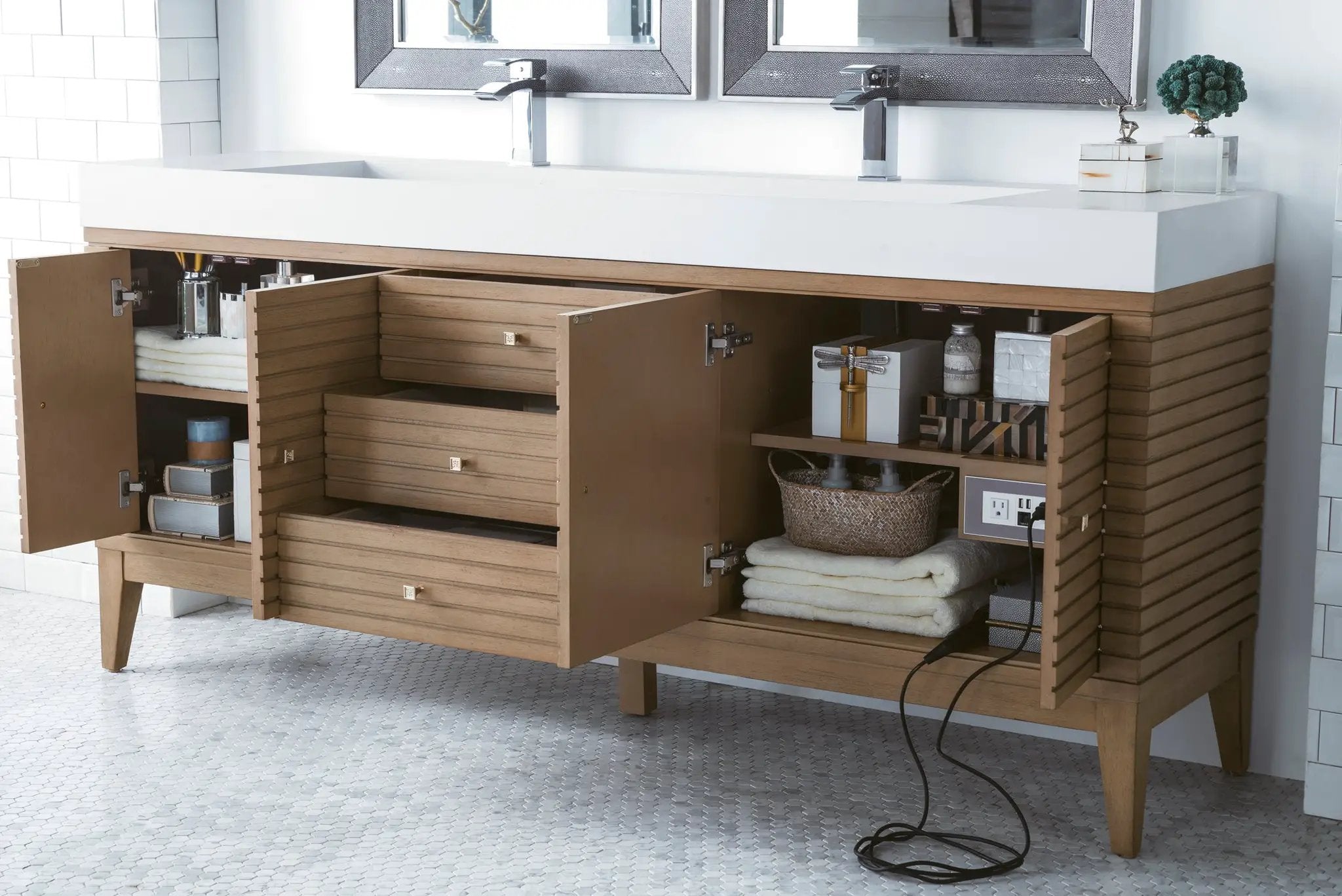 whitewashed walnut vanity