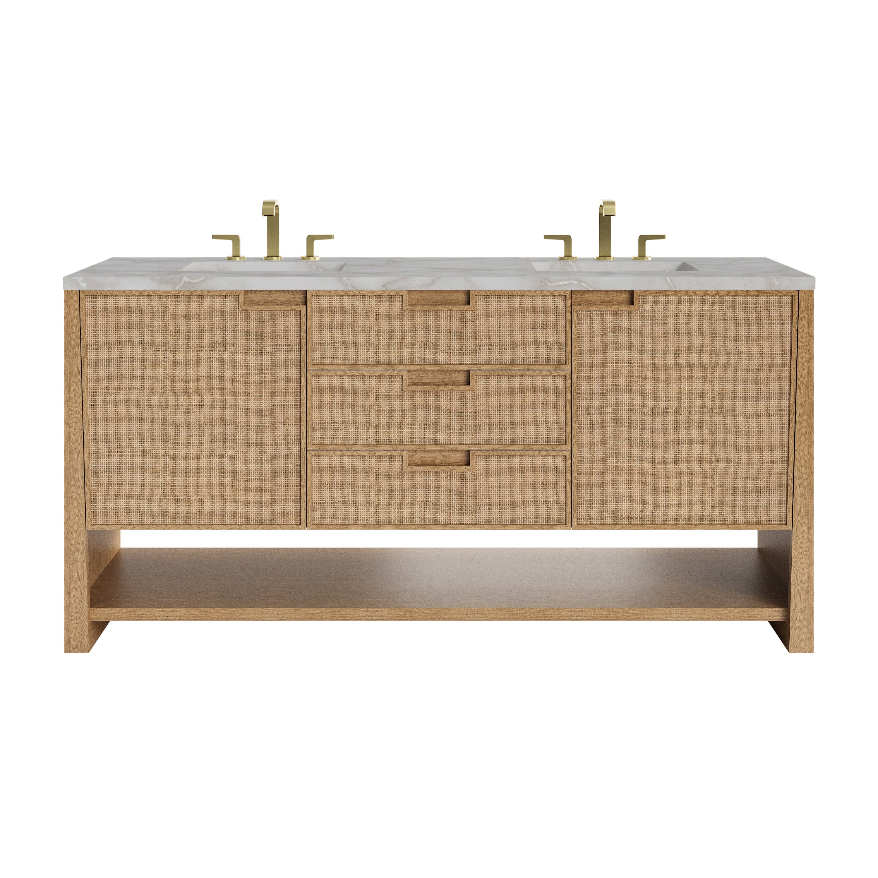 James Martin Solene 72" Double Vanity Set - Seaside Oak