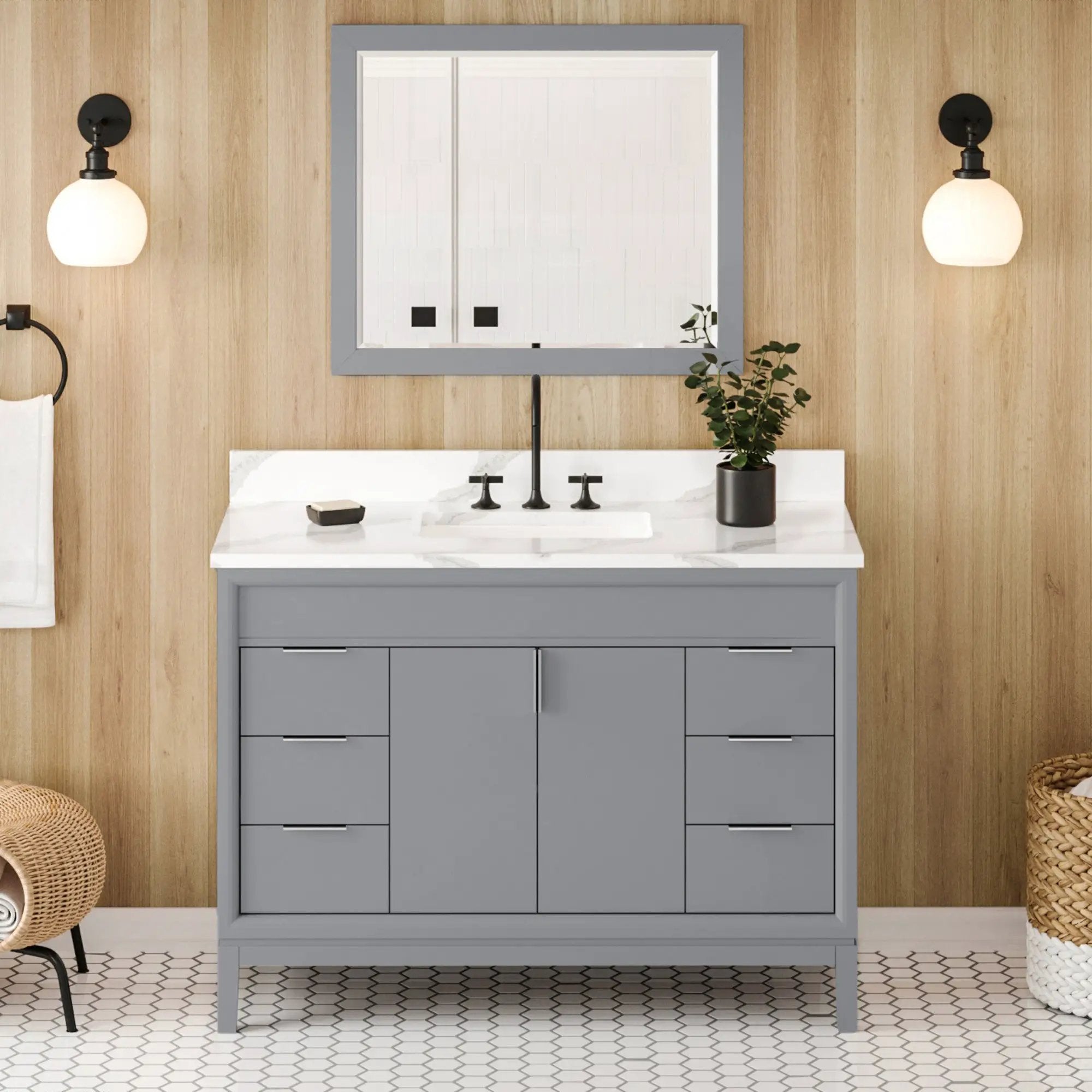 Jeffrey Alexander 48" Theodora Vanity Set by Jeffrey Alexander