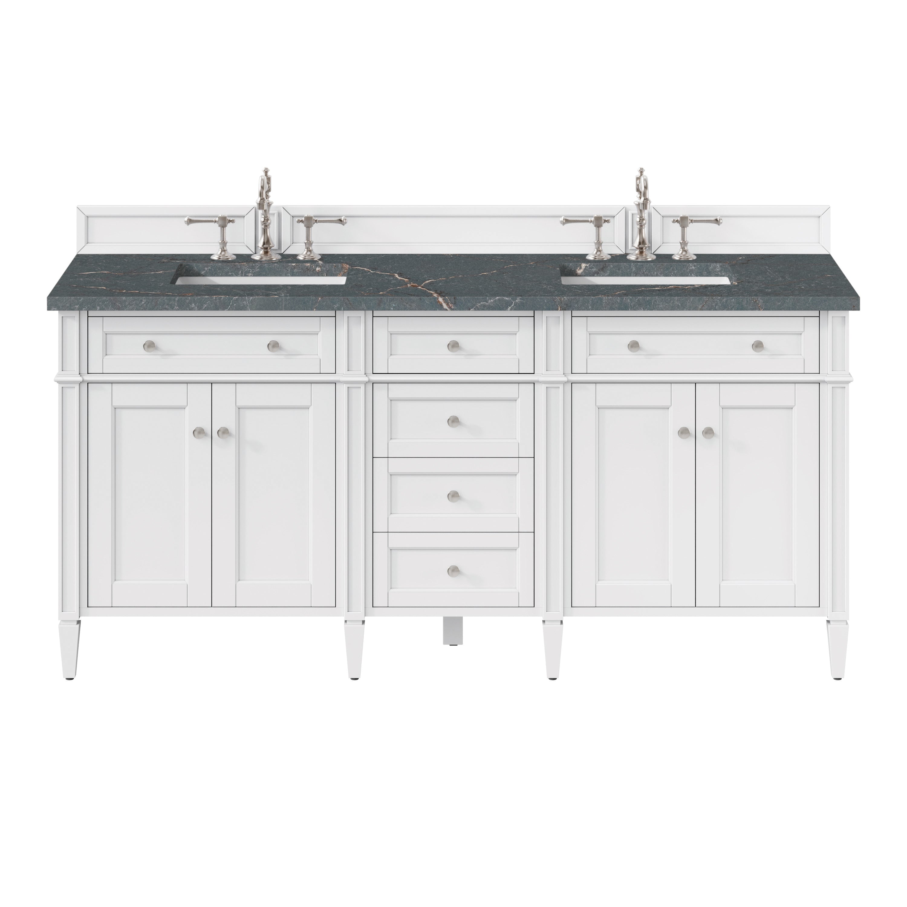 James Martin Brittany 72" Double Vanity Set - Bright White
