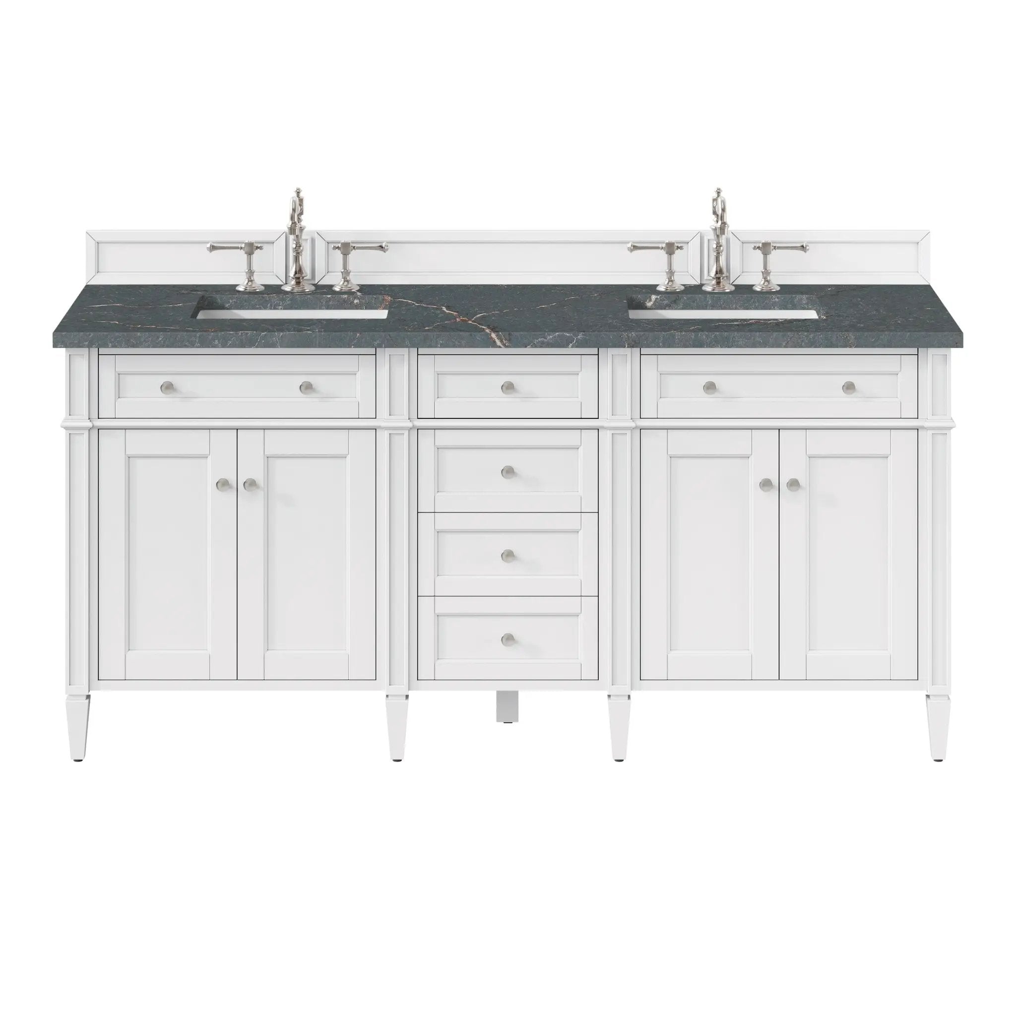 James Martin Brittany 72" Double Vanity Set - Bright White by James Martin Vanities