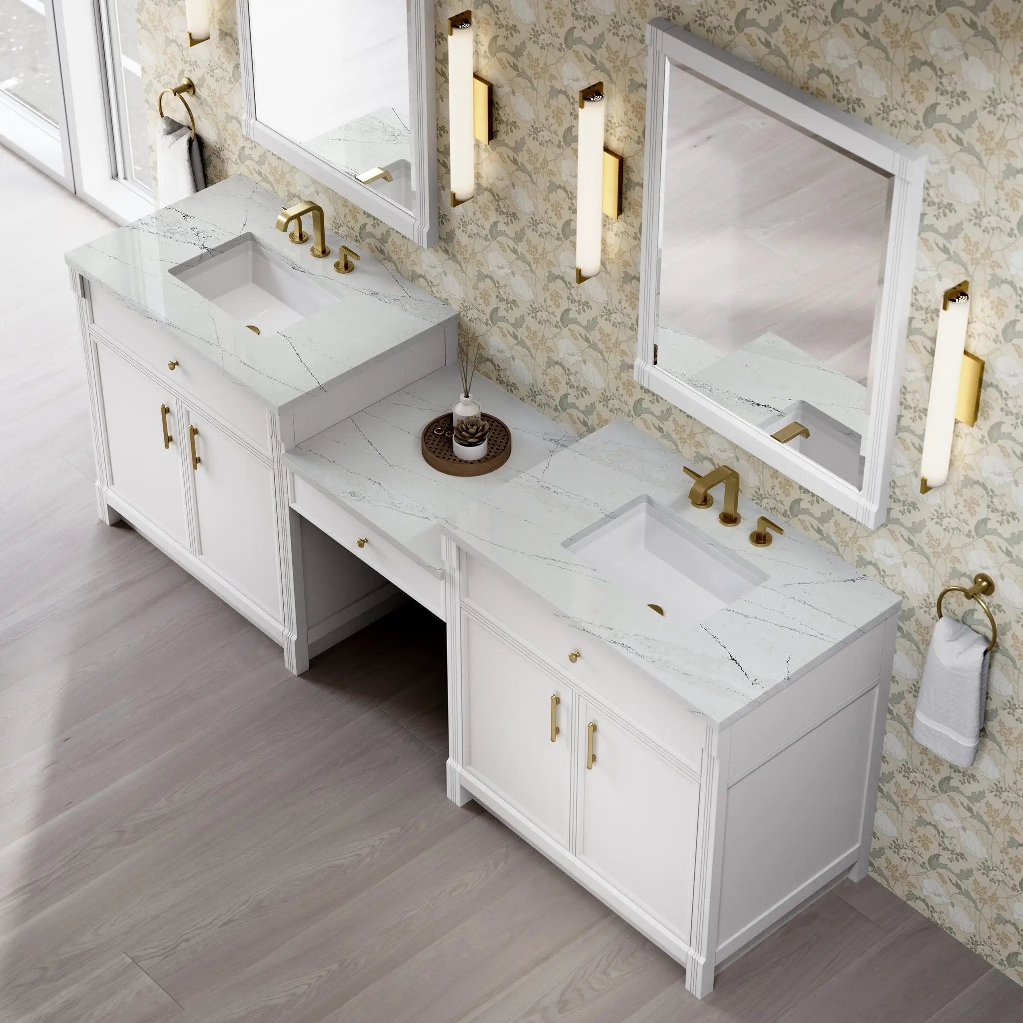 bright white vanity