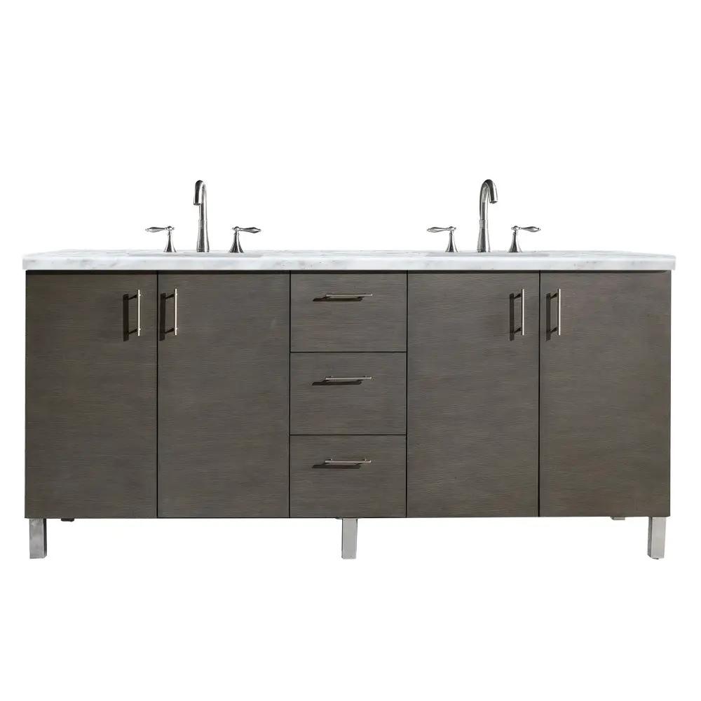 James Martin Metropolitan 72" Double Vanity Set - Silver Oak by James Martin Vanities