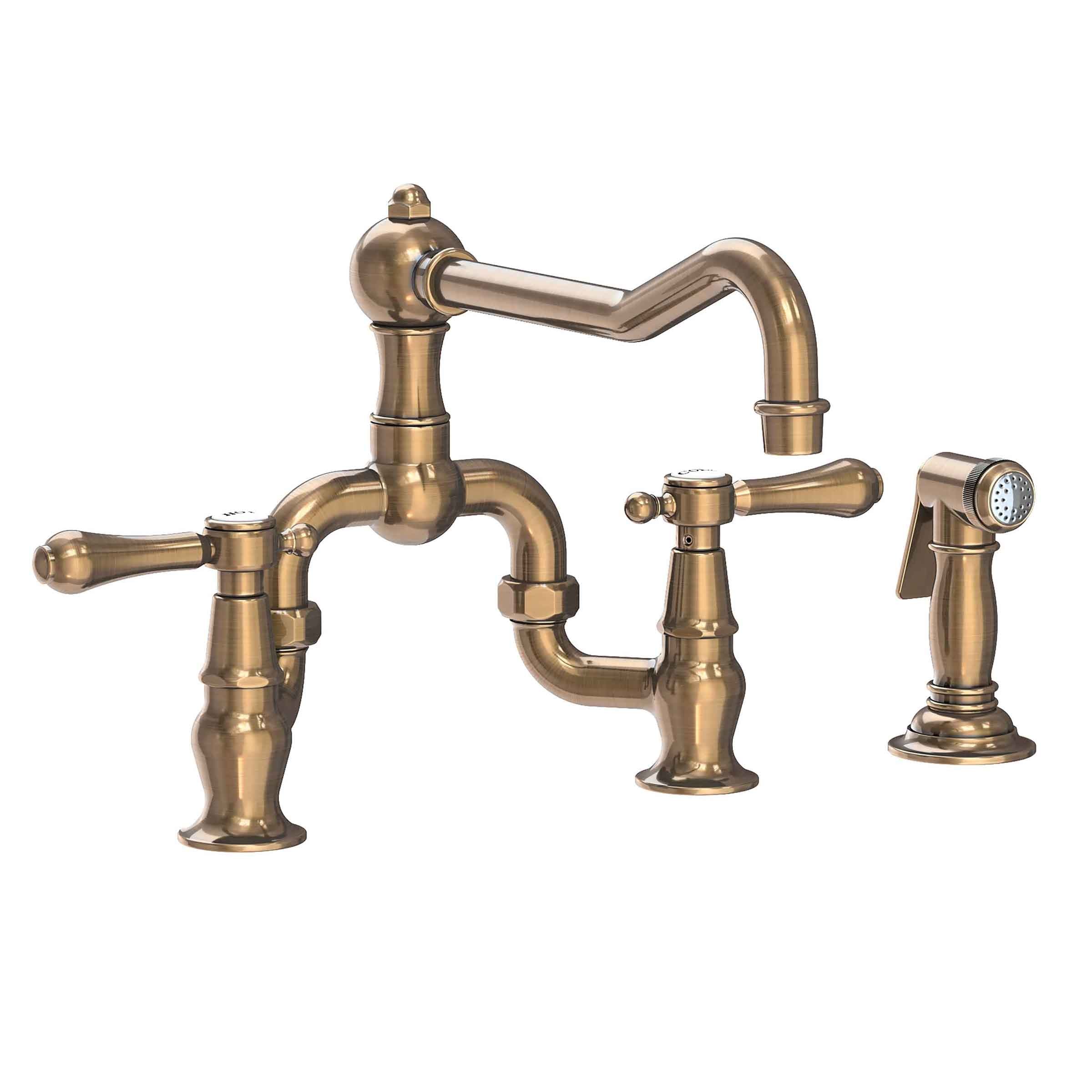 Newport Brass Chesterfield Kitchen Bridge Faucet with Side Spray
