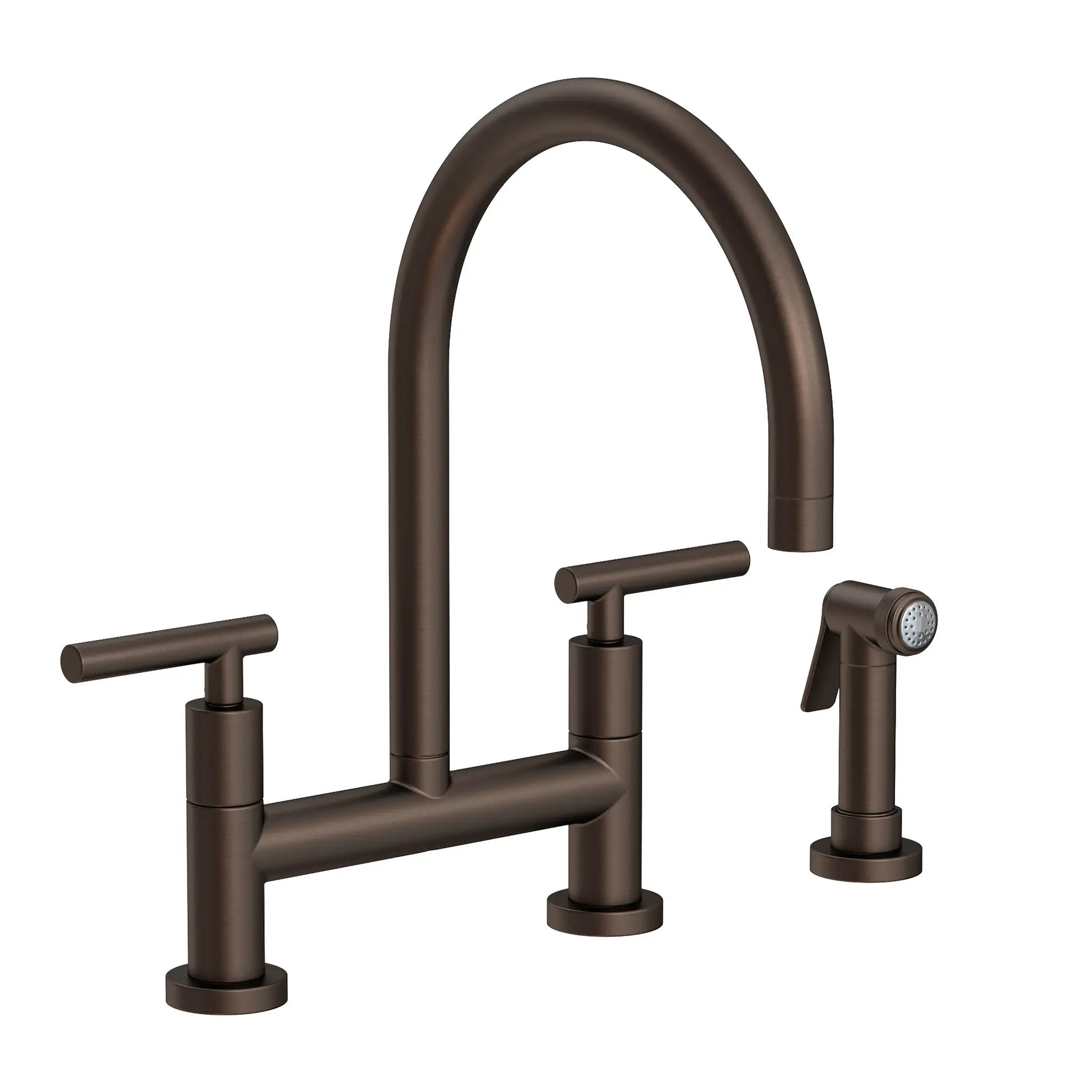 Newport Brass East Linear Kitchen Bridge Faucet with Side Spray by Newport Brass
