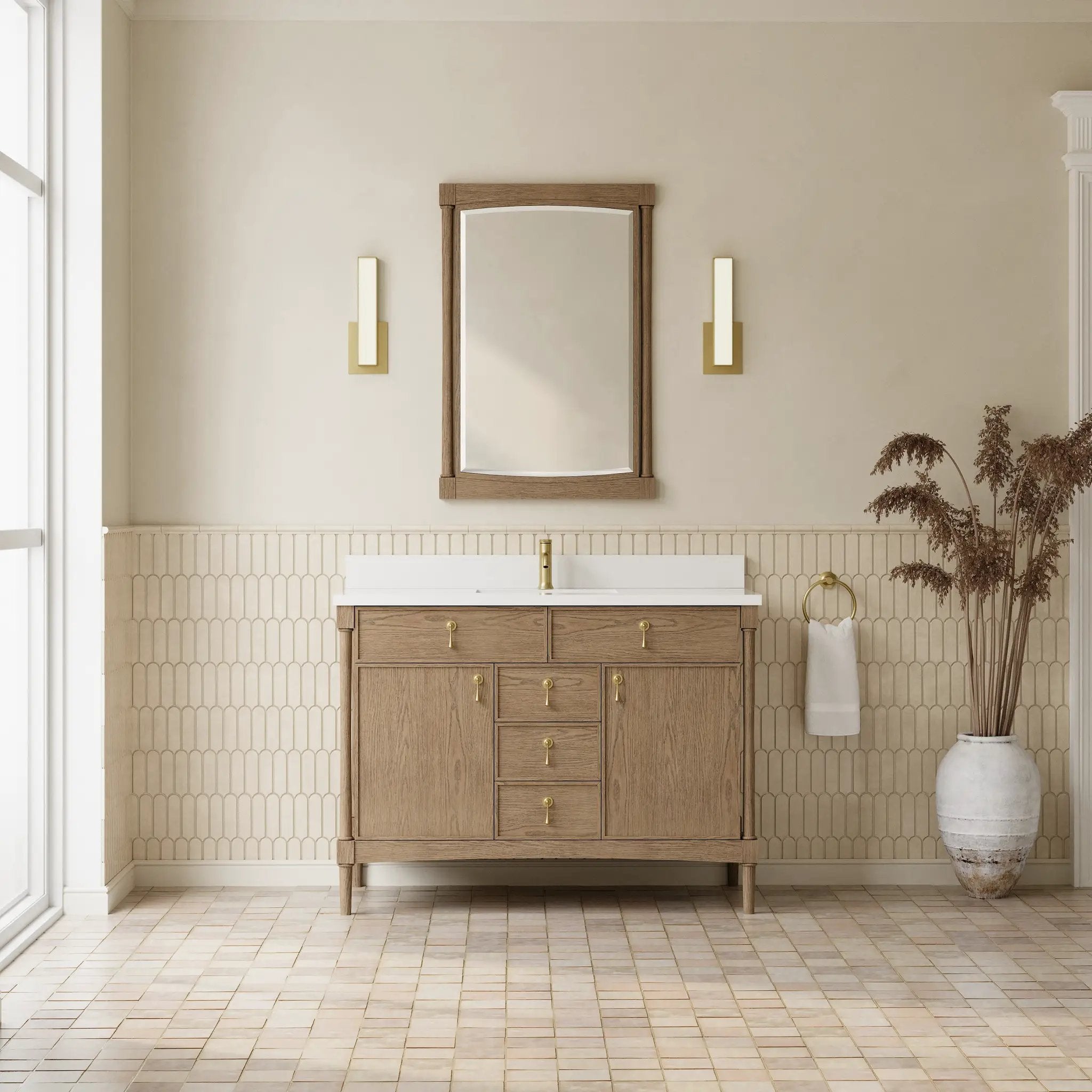 weathered oak vanity