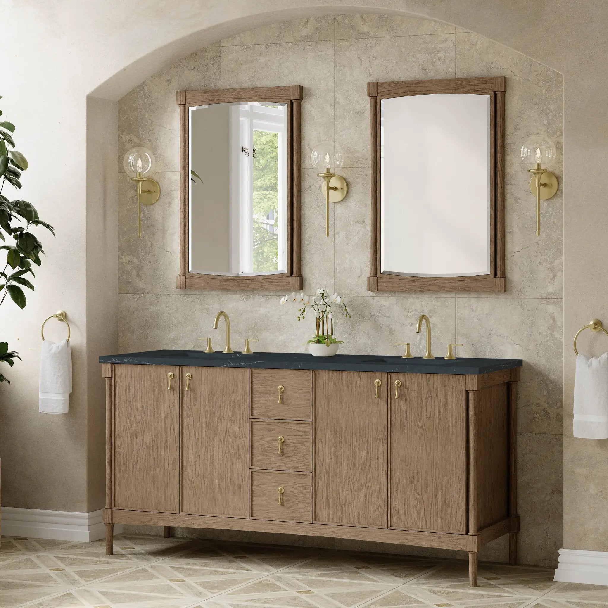 weathered oak vanity