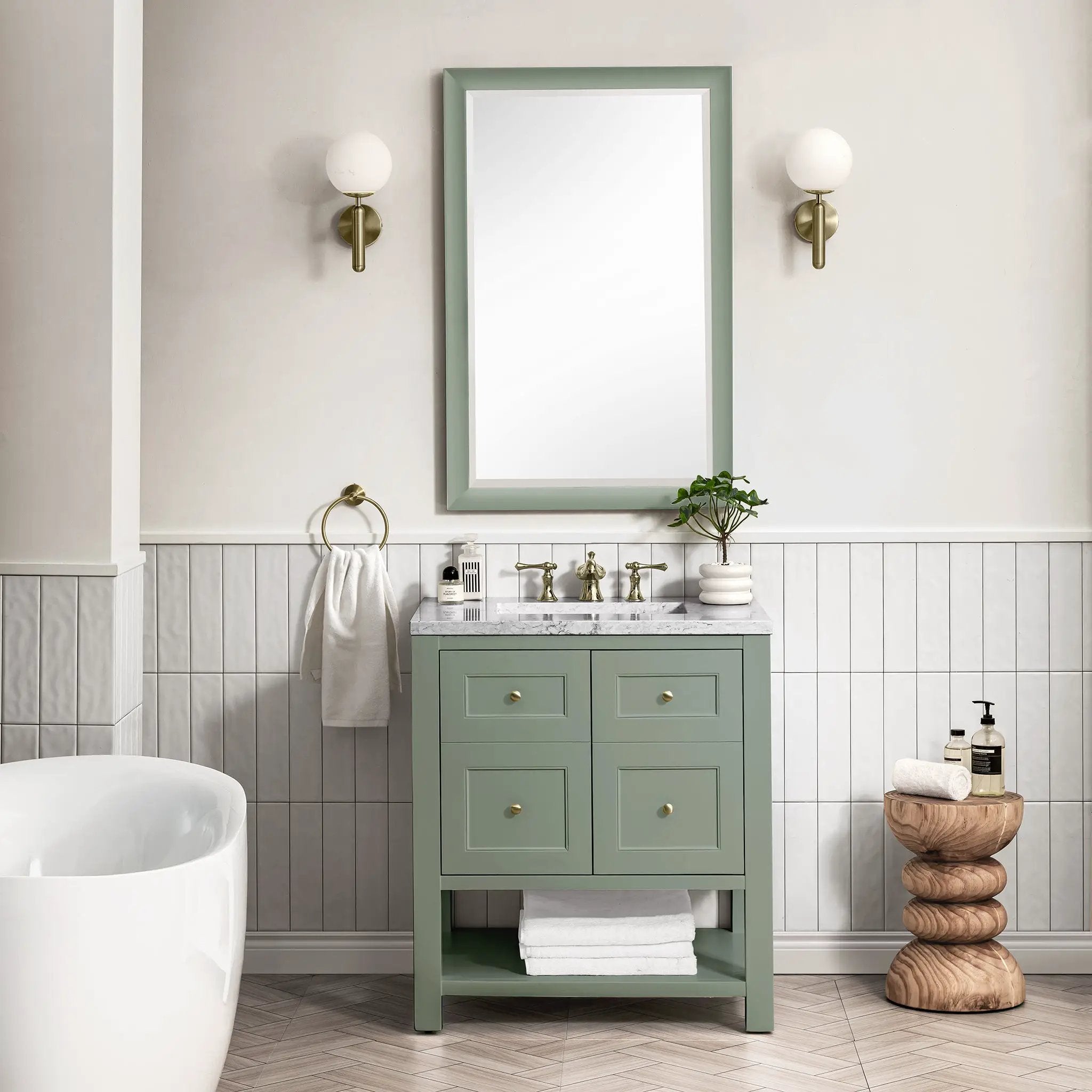 smokey celadon vanity