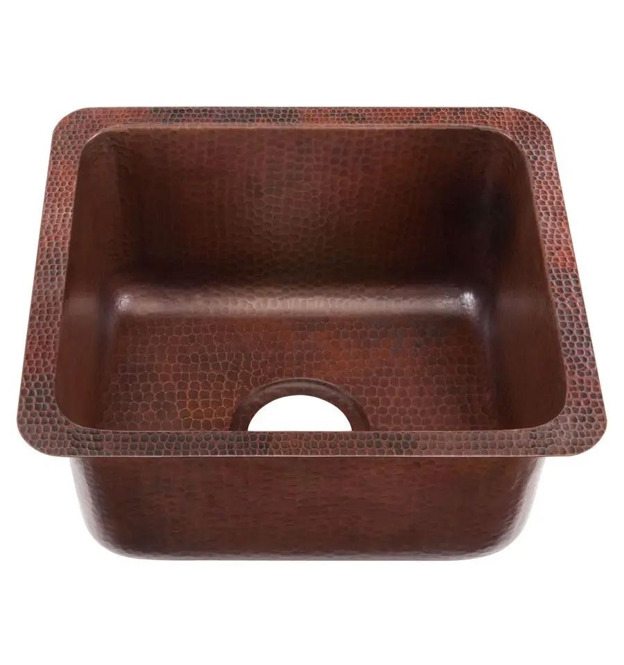 aged copper hammered sink