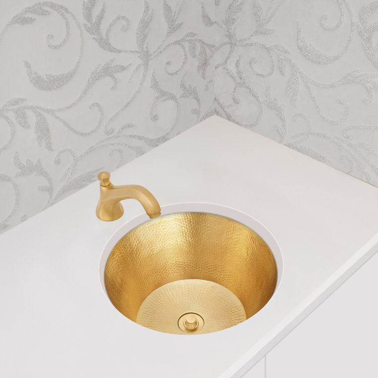 polished unlacquered brass sink