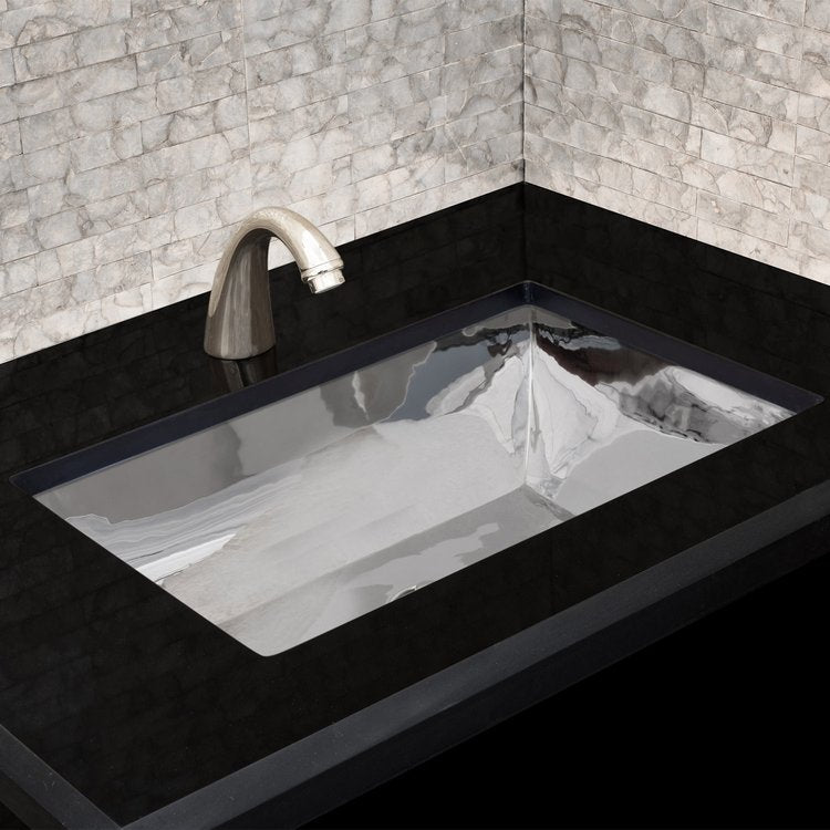 polished stainless steel sink