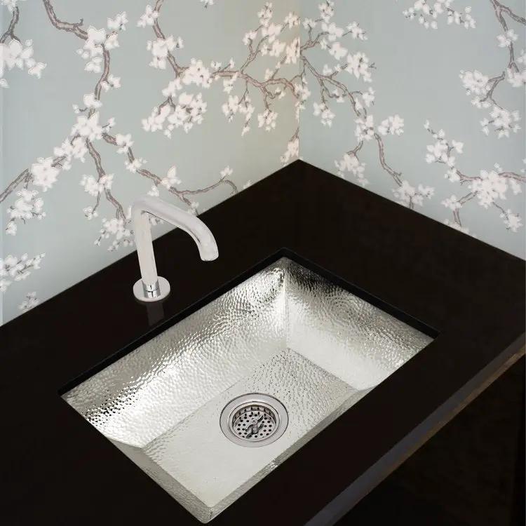 polished stainless steel sink