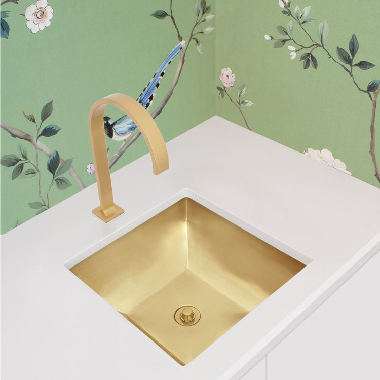 satin unlacquered brass sink