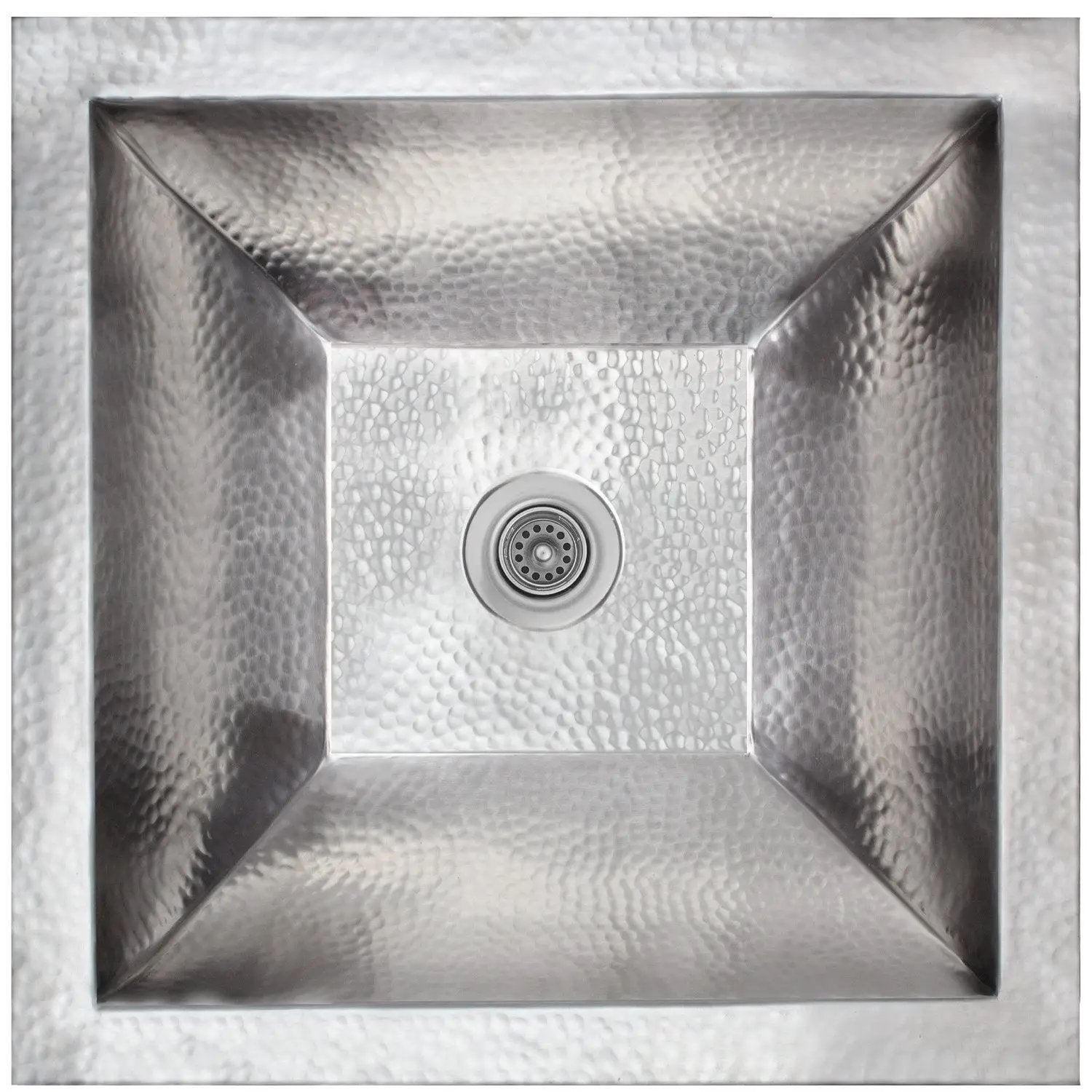 Linkasink Coco Hammered Builder's Series Drop-In or Undermount Sink 16" with 2" by Linkasink