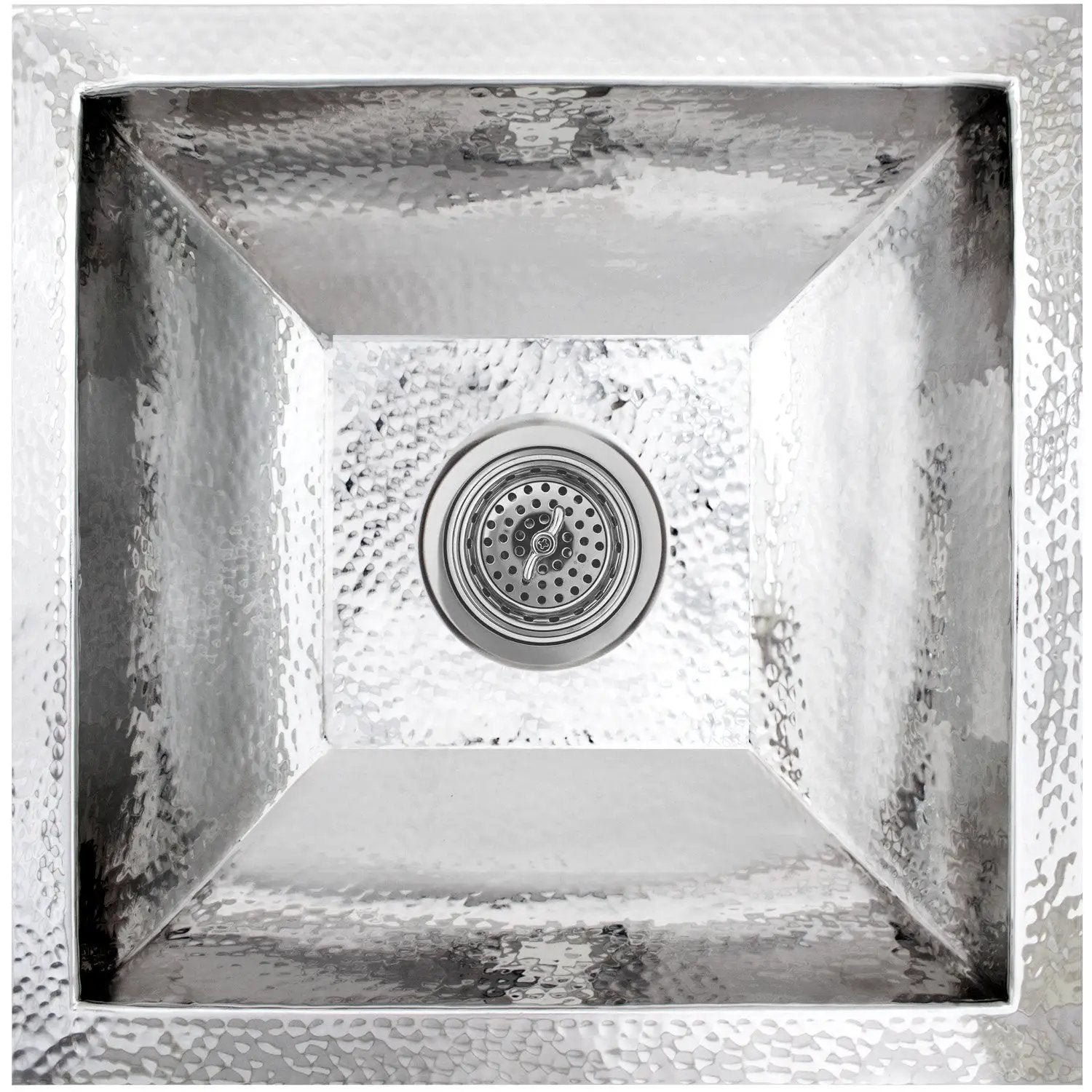 Linkasink Coco Hammered Builder's Series Drop-In or Undermount Sink 16" with 3.5" by Linkasink