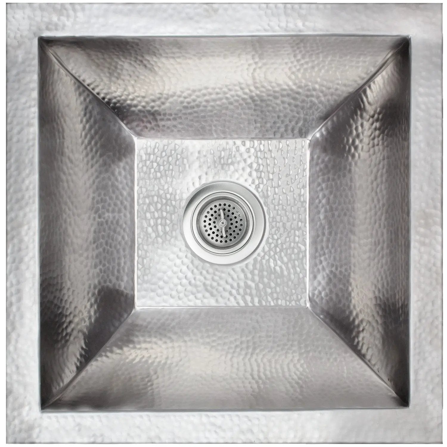 Linkasink Coco Hammered Builder's Series Drop-In or Undermount Sink 16" with 3.5" by Linkasink