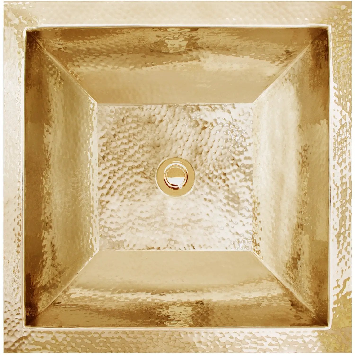 Linkasink Coco Square Hammered Builder's Series Drop-In or Undermount Sink 16" by Linkasink