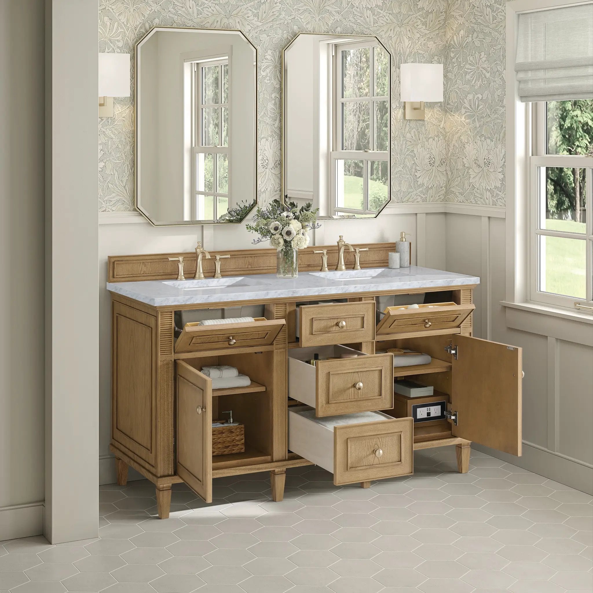 light natural oak vanity