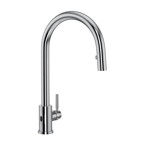 polished chrome kitchen faucet