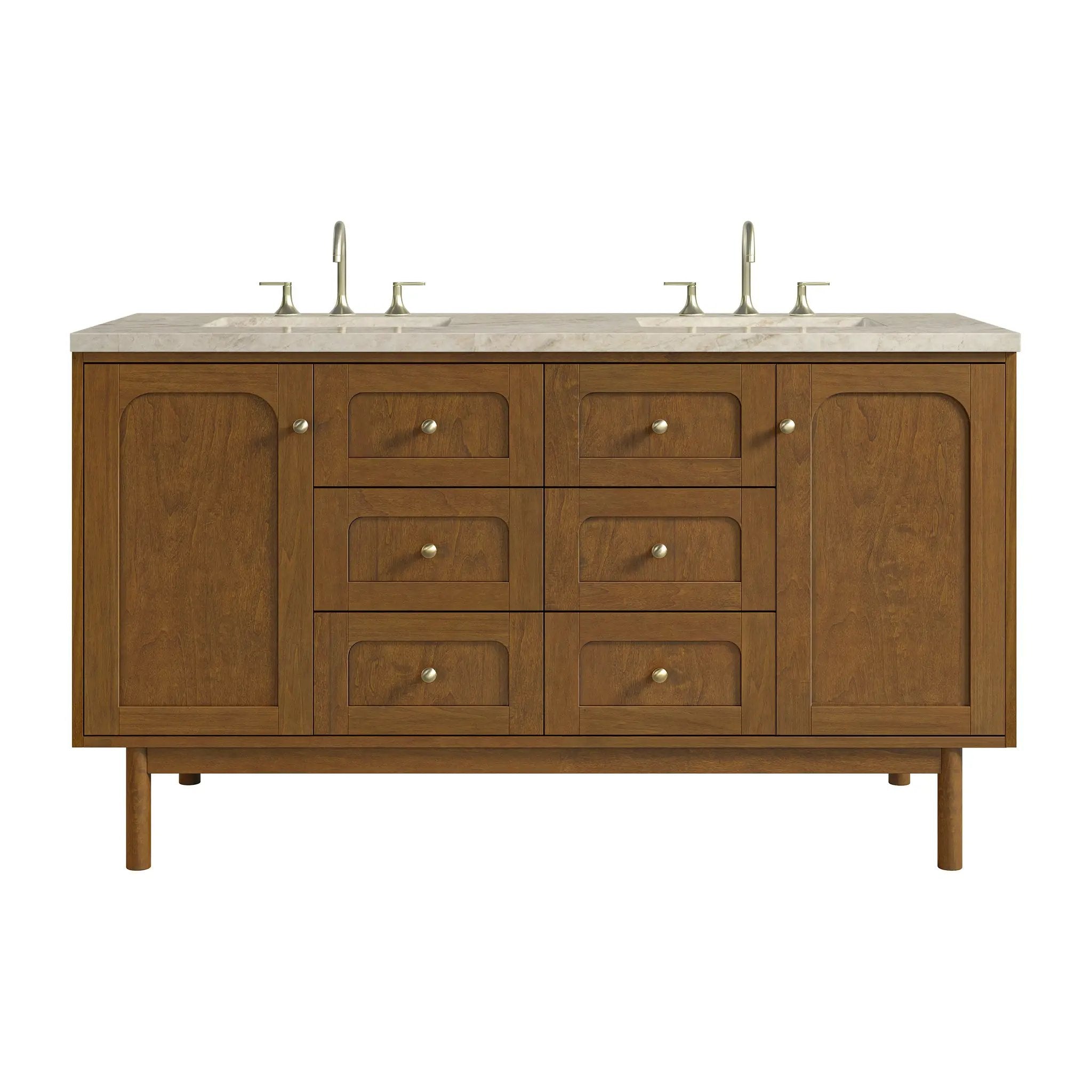 James Martin Laurent 60" Double Vanity Set - Honey Oak by James Martin Vanities