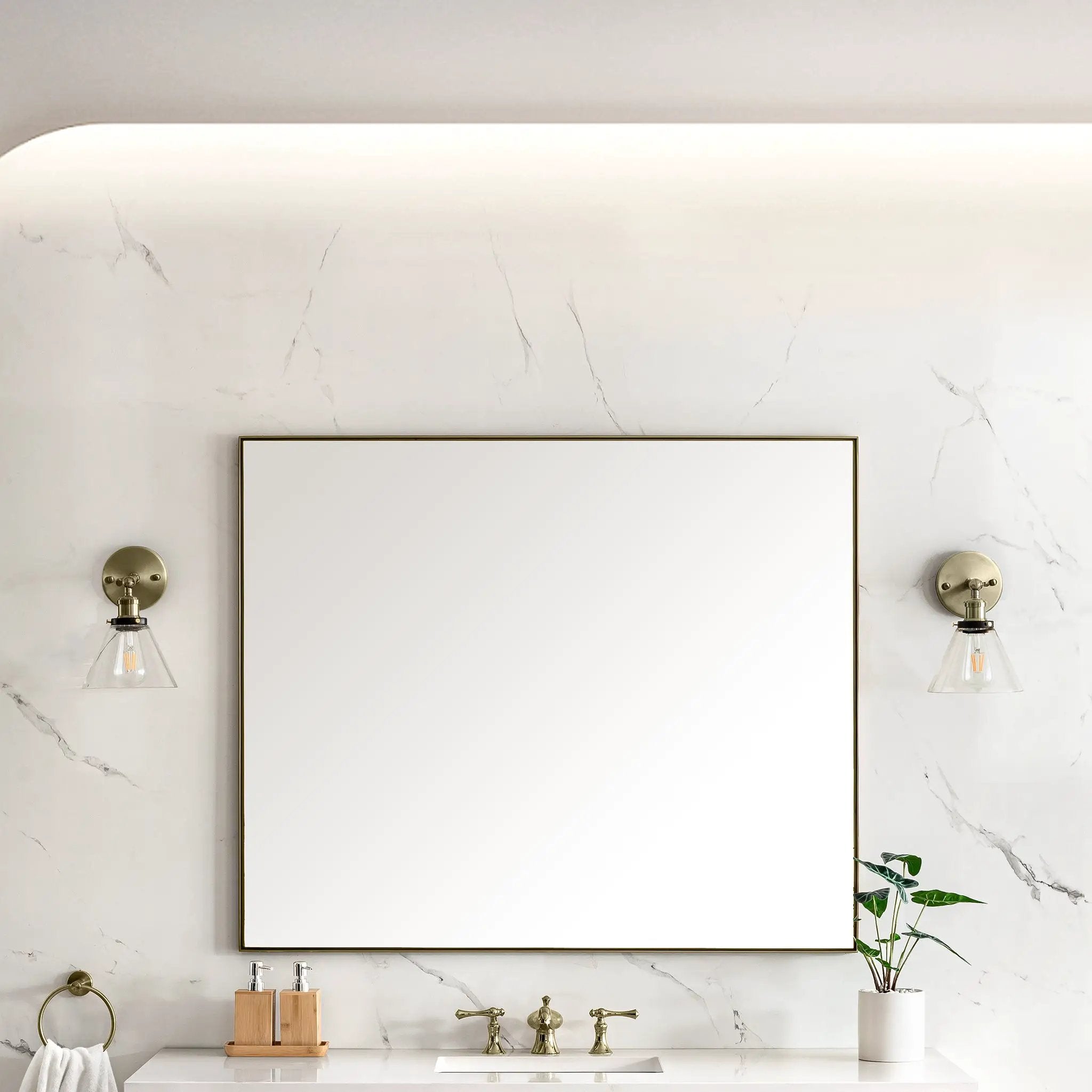 champagne brass mirror
