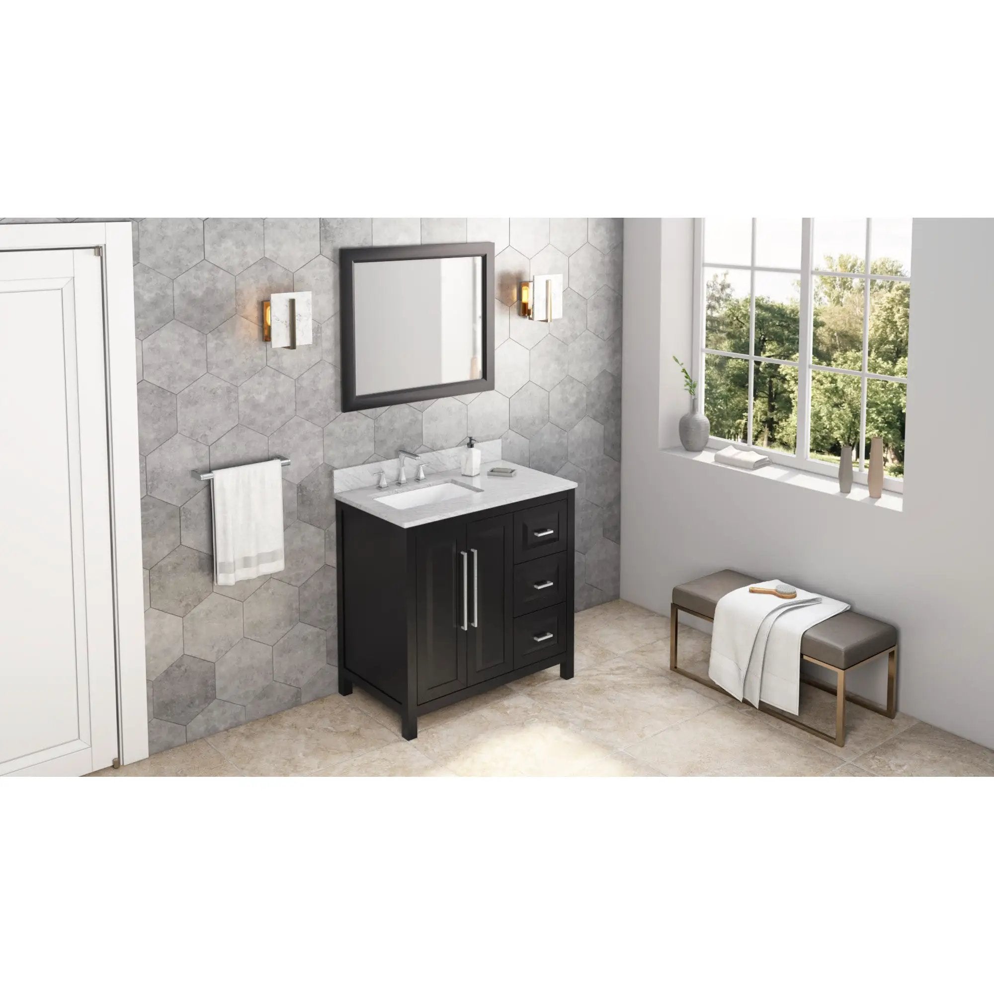 Jeffrey Alexander Cade 33" W x 1" D x 28" H Mirror by Jeffrey Alexander