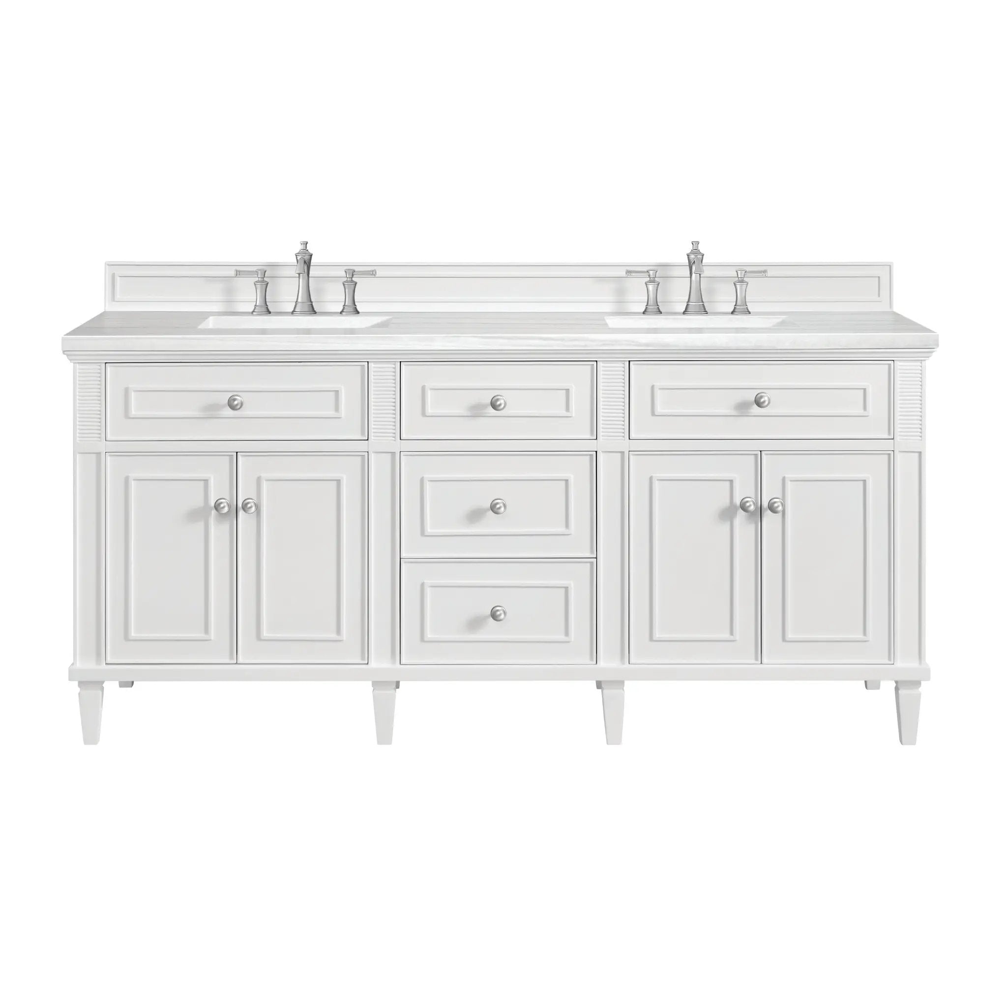 James Martin Lorelai 72" Double Vanity Set - Bright White by James Martin Vanities